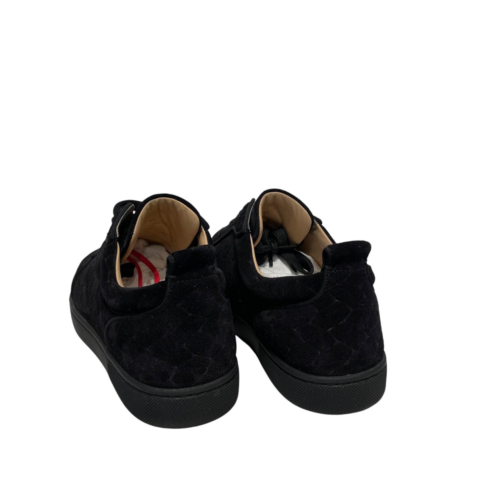 Christian Louboutin/Dress Shoes/US 8/Velour/BLK/velourprint/black/redbottom view 2