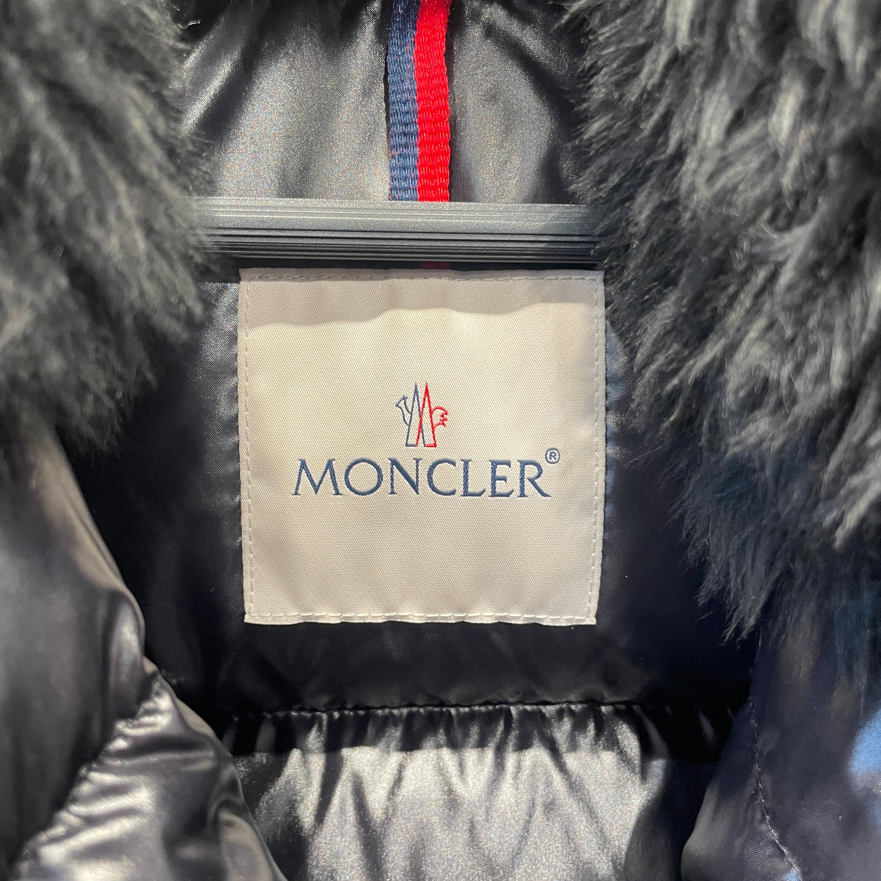 MONCLER/Puffer Jkt/0/Nylon/BLK/ALPACA FUR COLLAR view 3