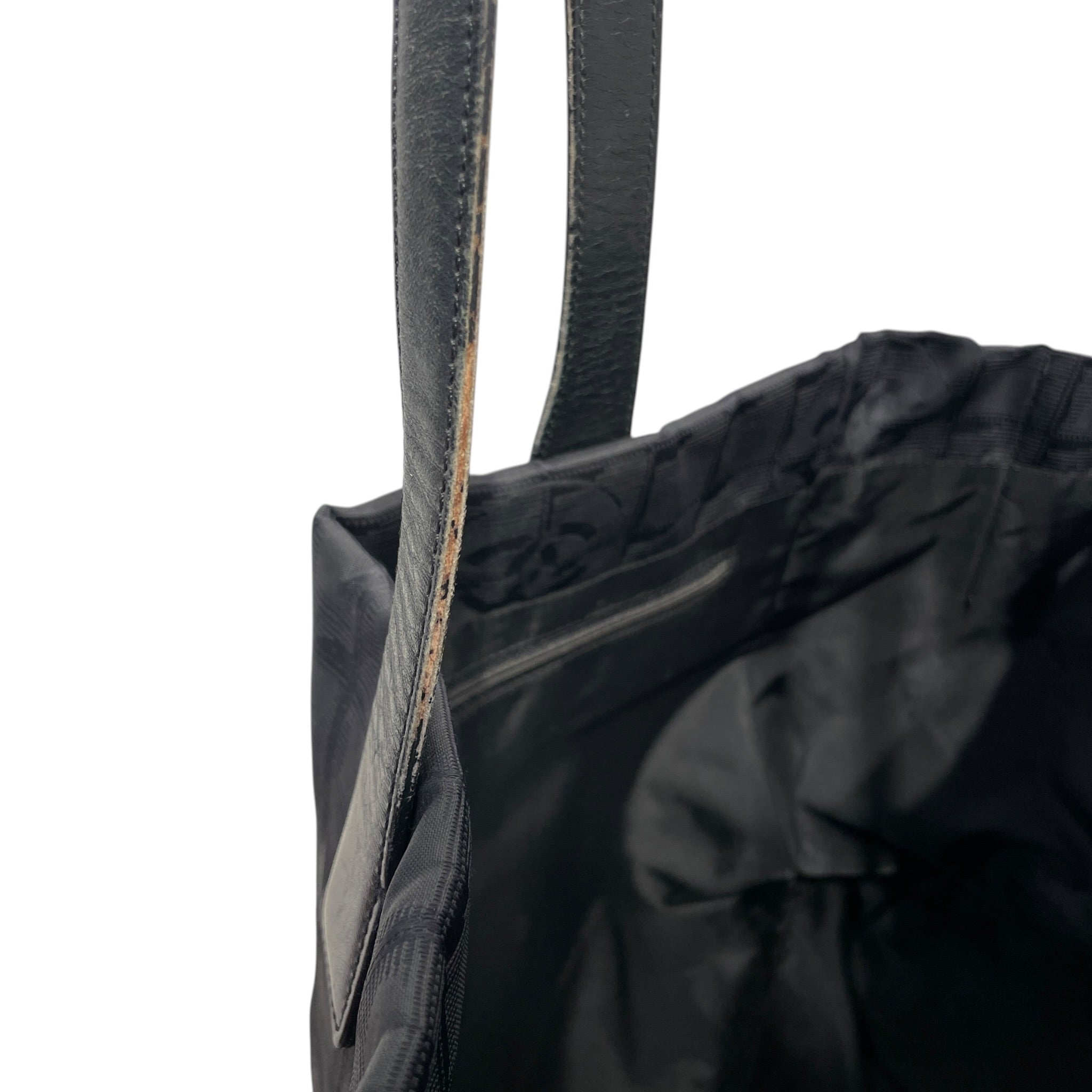 CHANEL/Hand Bag/Monogram/Nylon/BLK/nylon tote view 5
