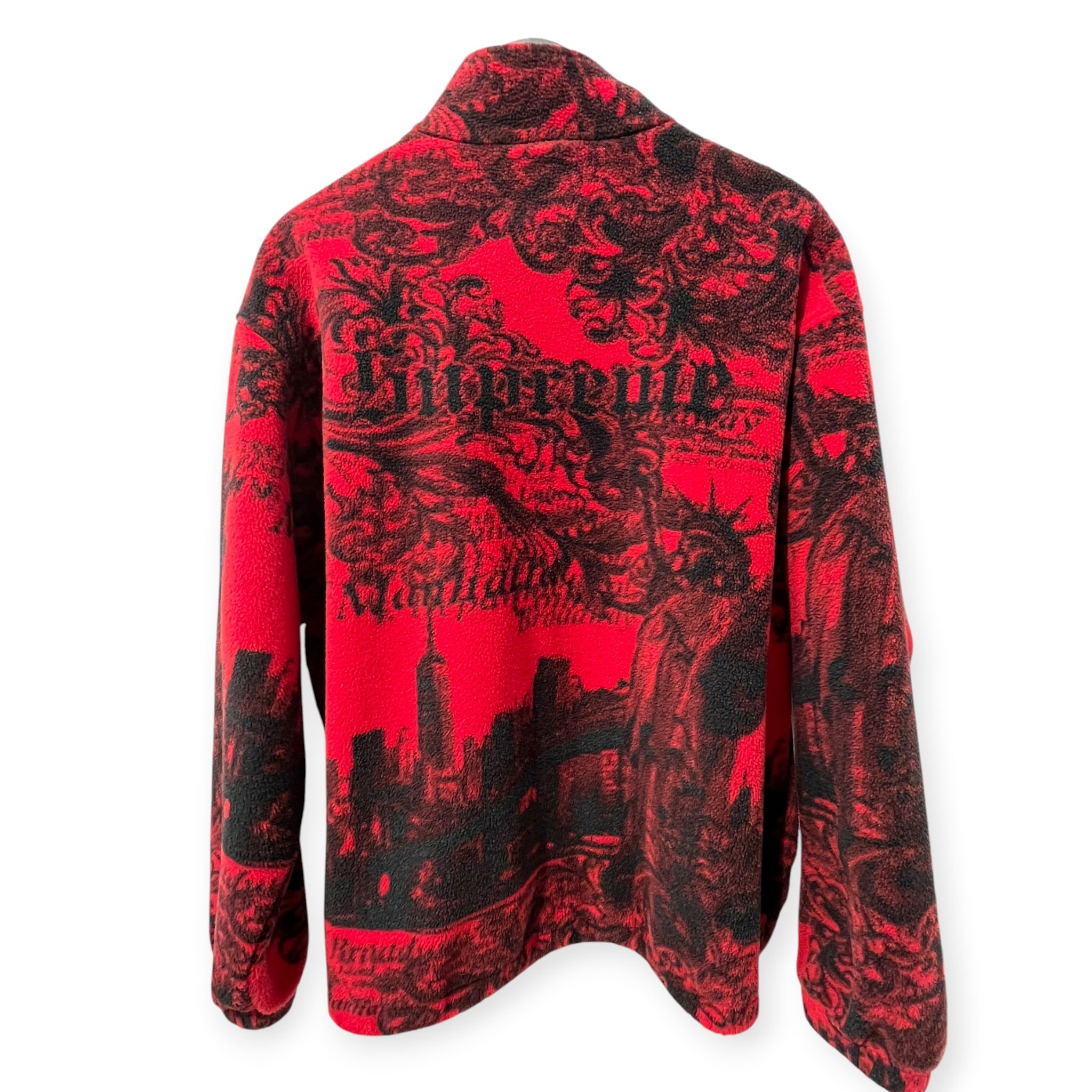 Supreme/Fleece Jkt/L/Polyester/RED/All Over Print/NEW YORK ALL OVER PRINT view 3
