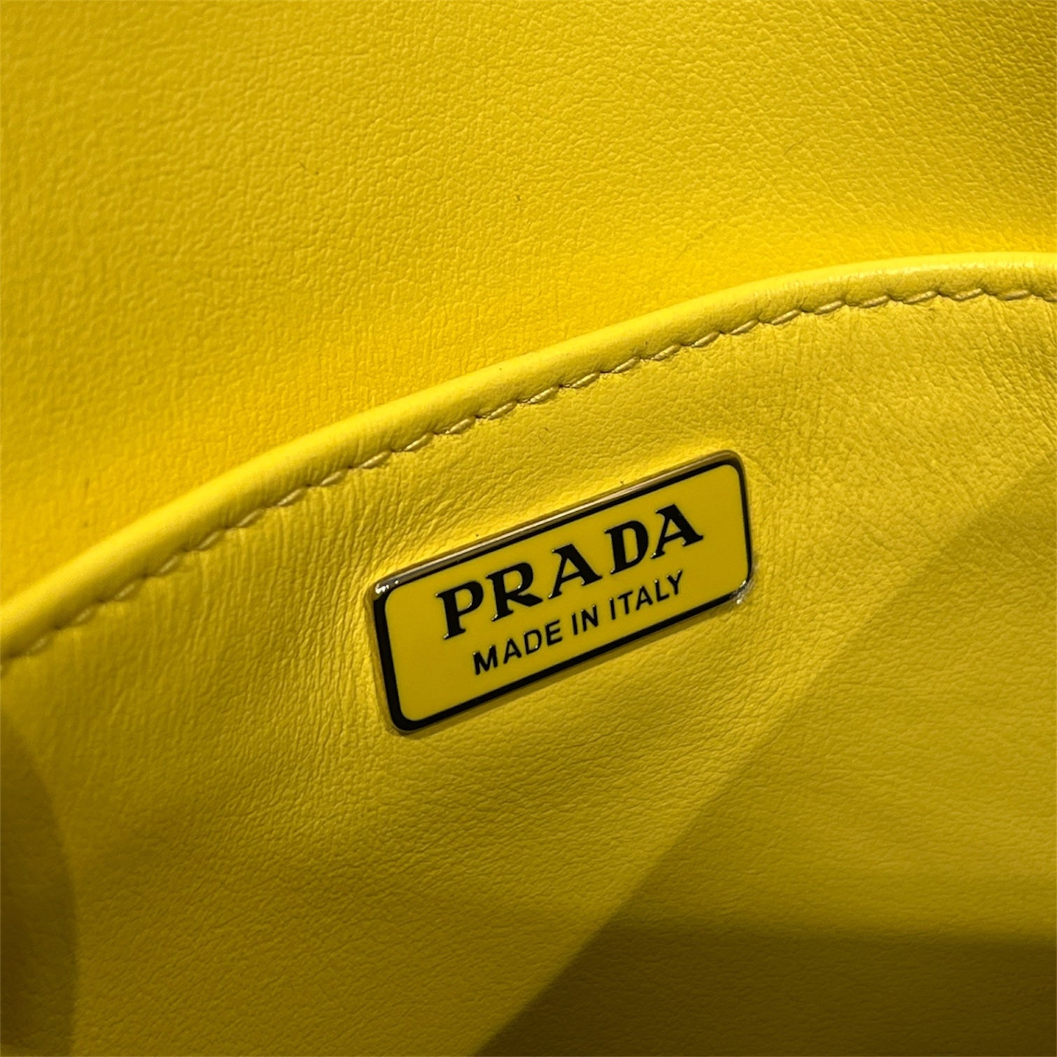 PRADA/Cross Body Bag/Leather/YEL/yllw,gold hrdwr, shldr bag view 4