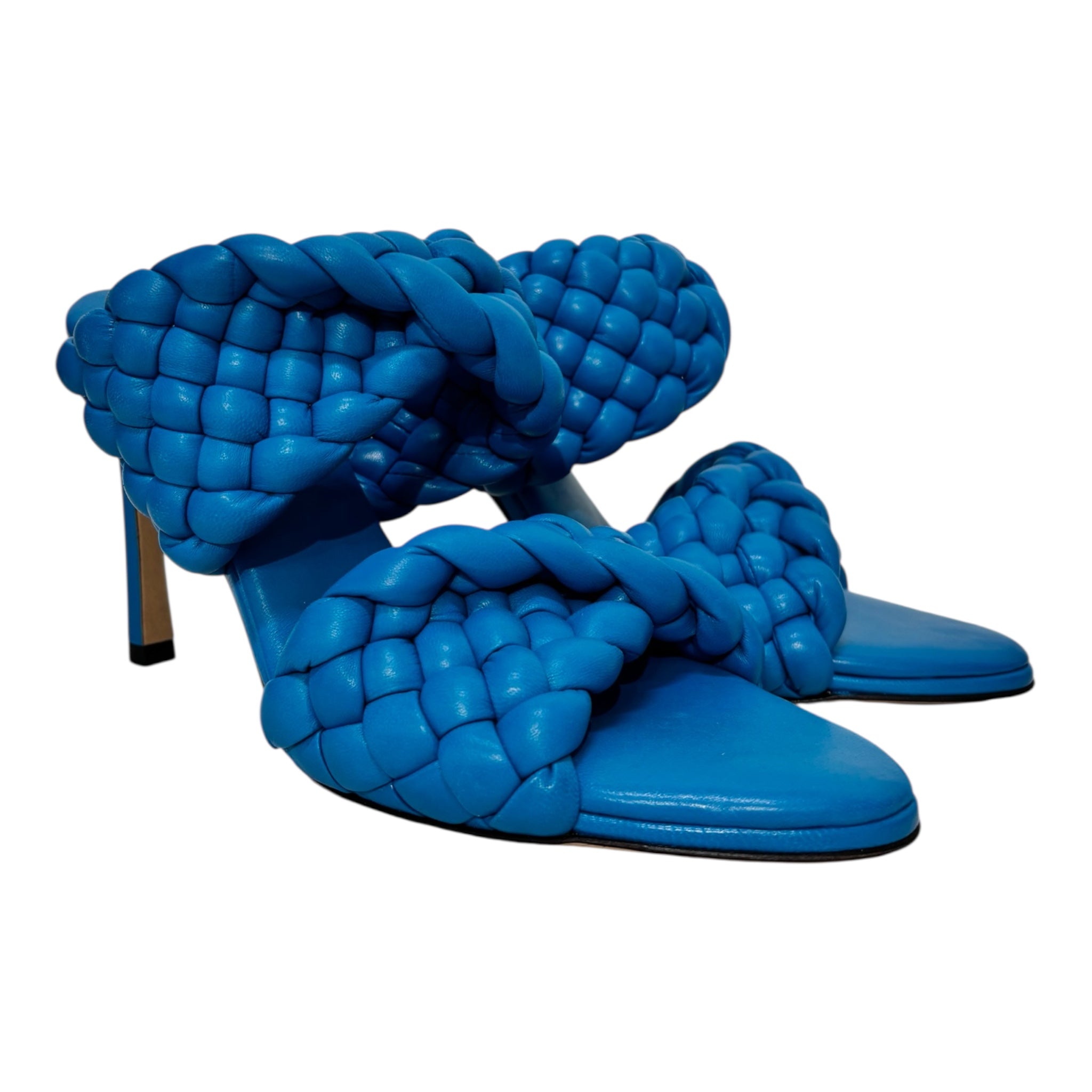BOTTEGA VENETA/Heels/EU 36/Leather/BLU/BRAIDED TWIST BANDS view 1