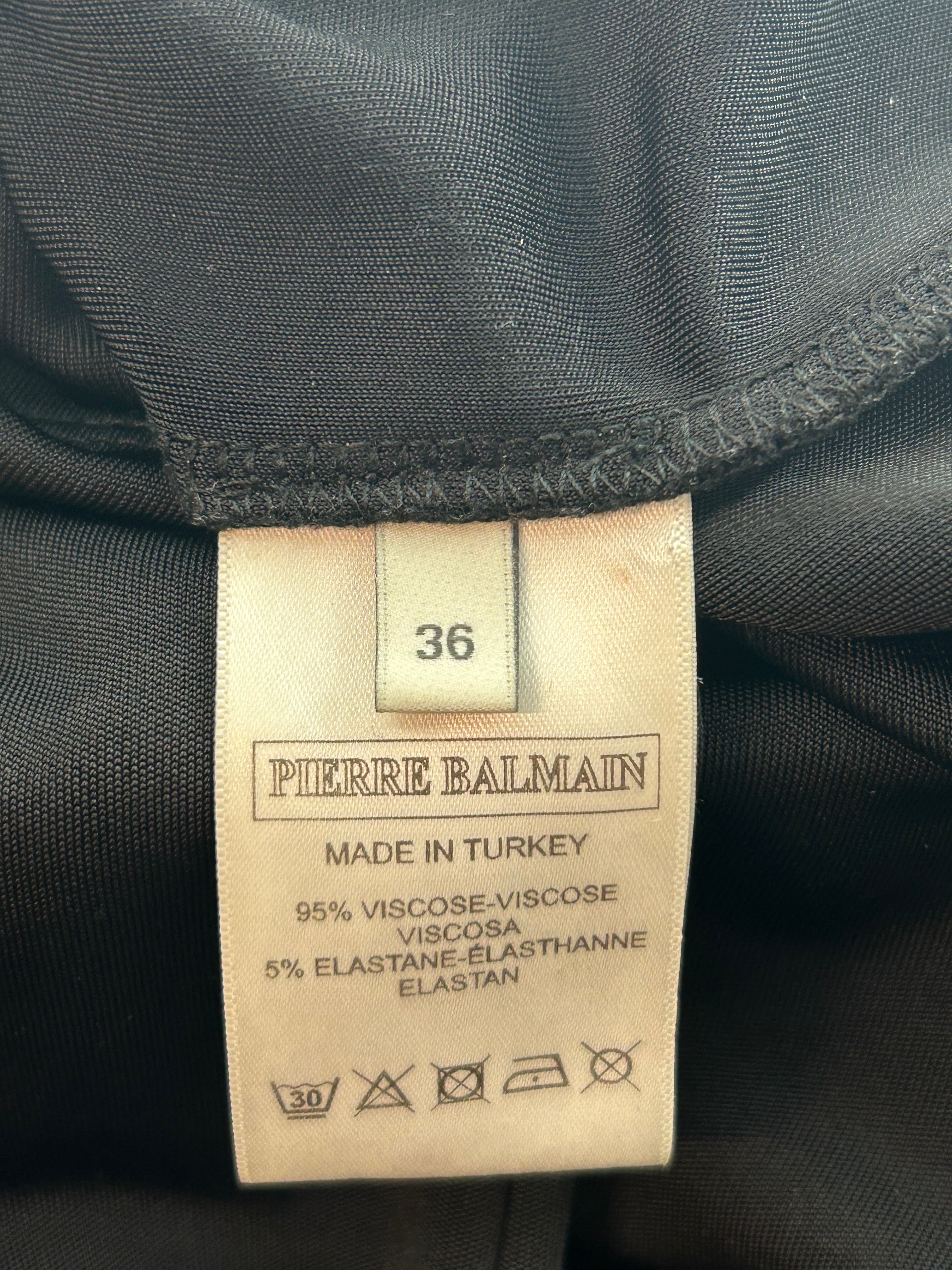 PIERRE BALMAIN/Dress/36/BLK/MILITARY BUTTONS SLEEVELESS view 3