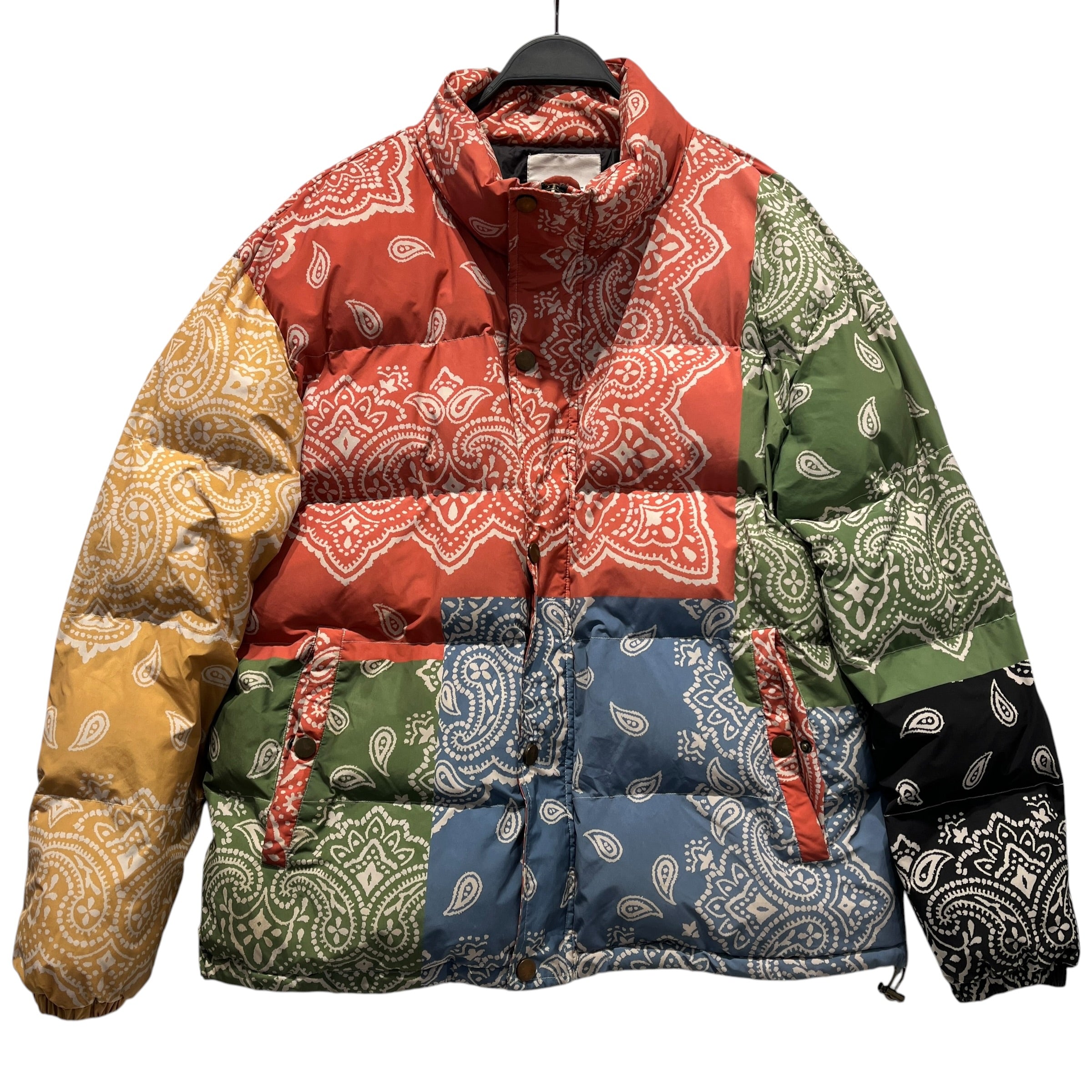 Profound/Puffer Jkt/L/Polyester/MLT/Paisley/color block paisley puffer view 1