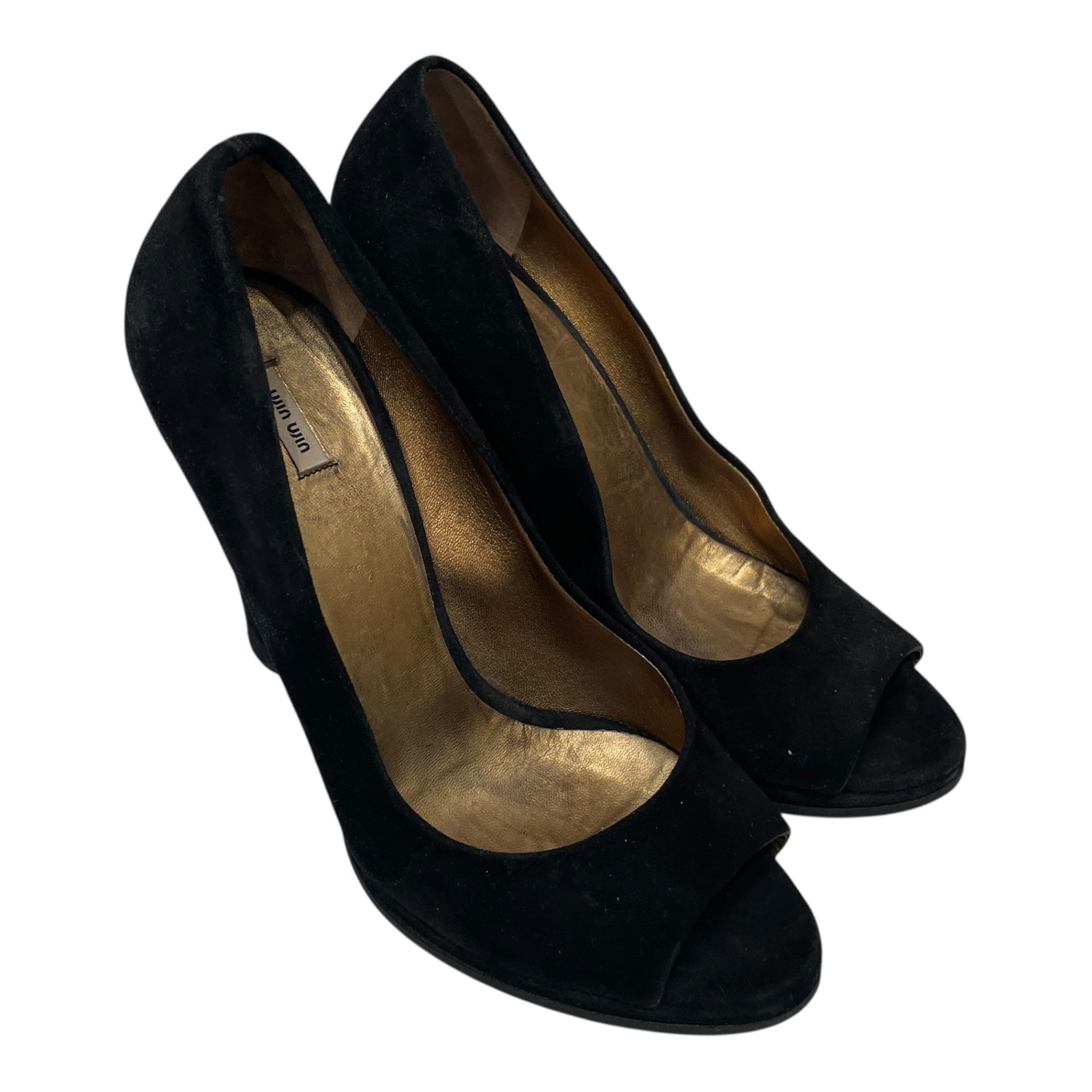 MIU MIU/Heels/EU 36/Suede/BLK/SLIP ON WEDGES view 1