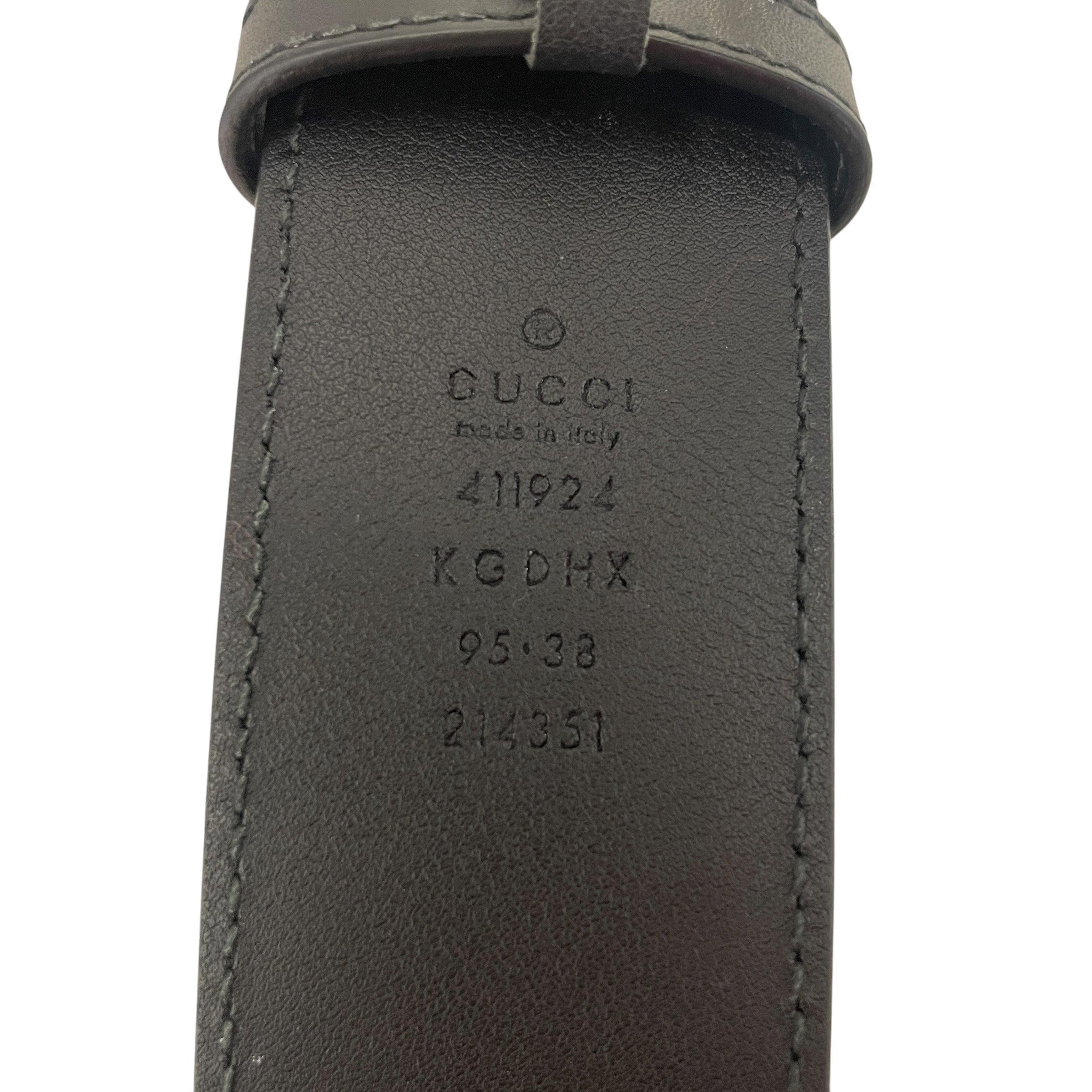 GUCCI/Belt/Leather/BLK/M's/BLACK GUCCI MONOGRAM view 3