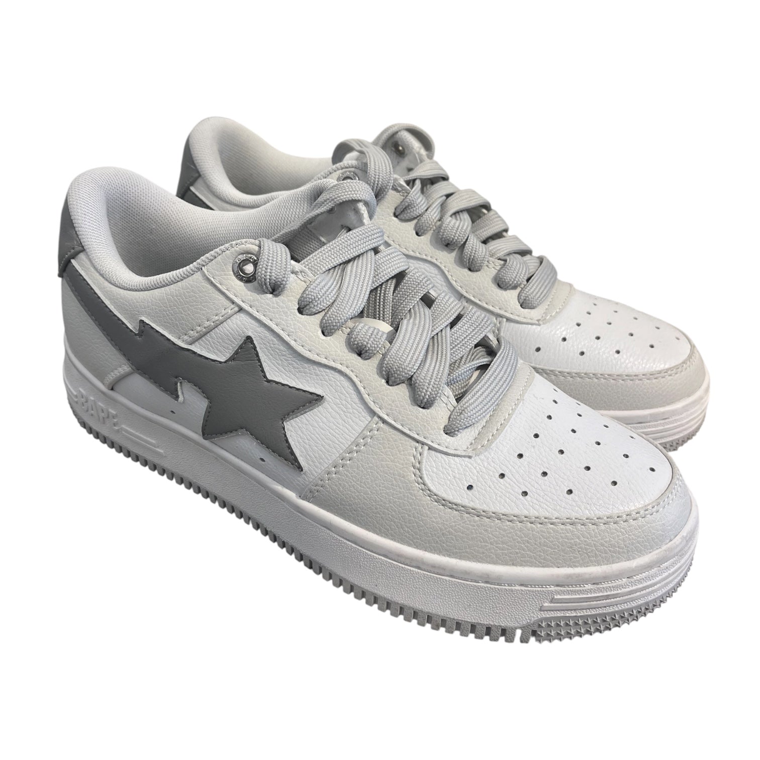 BAPE STA!/Low-Sneakers/US 7/WHT/white/grey view 1