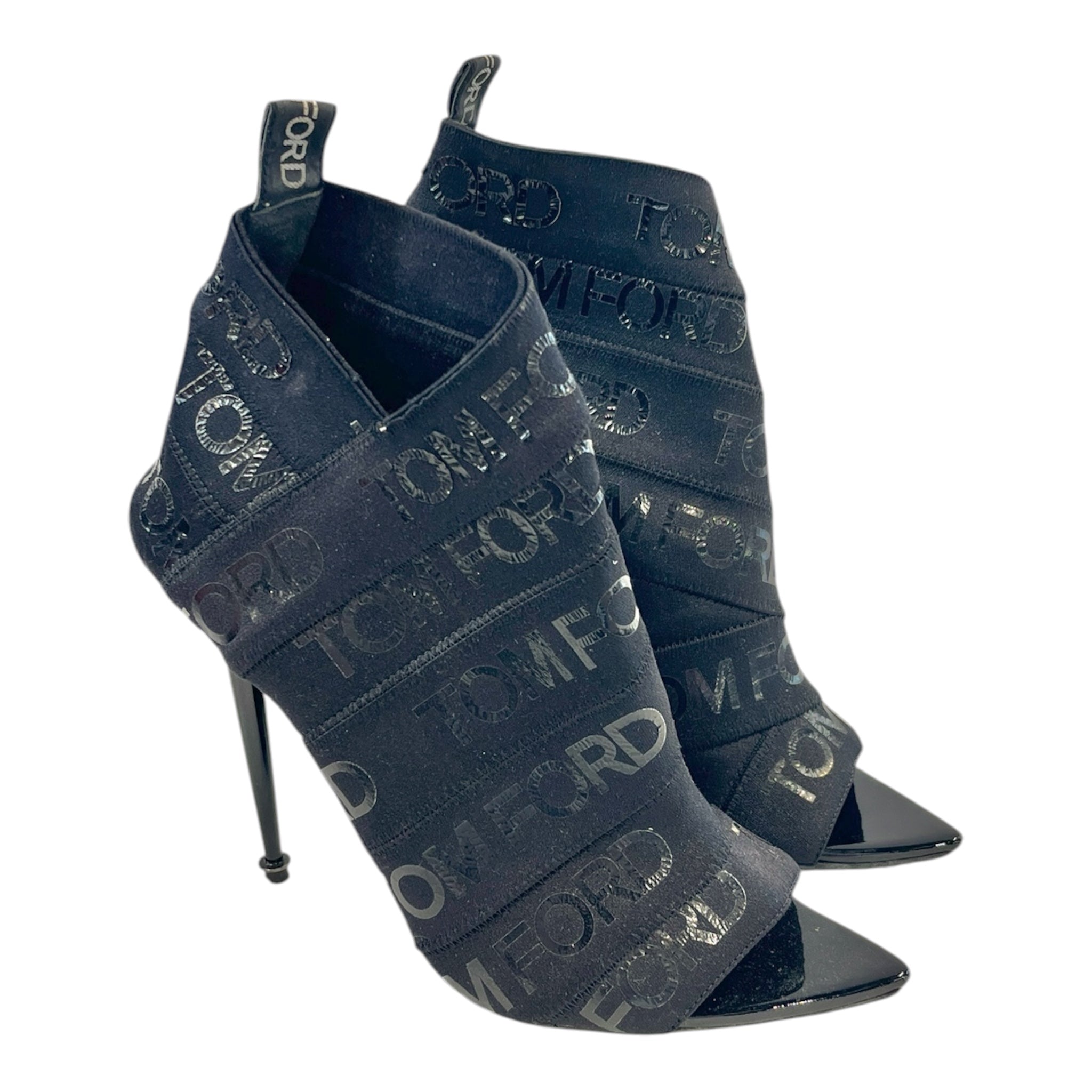 TOM FORD/Ankle Boots/EU 38/BLK/PEEP TOE LOGO view 1