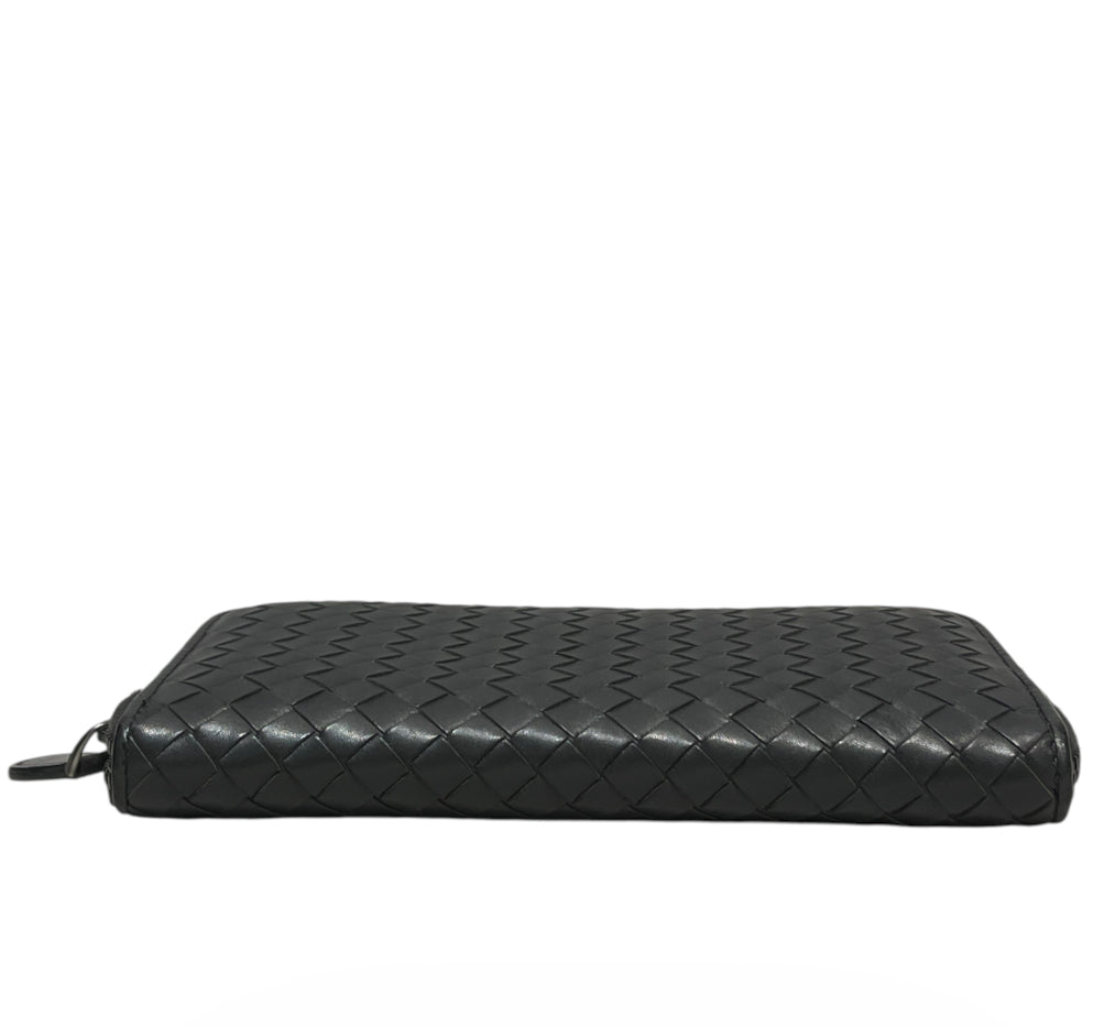 BOTTEGA VENETA/Long Wallet/Leather/GRY/L's/gry zipper view 3