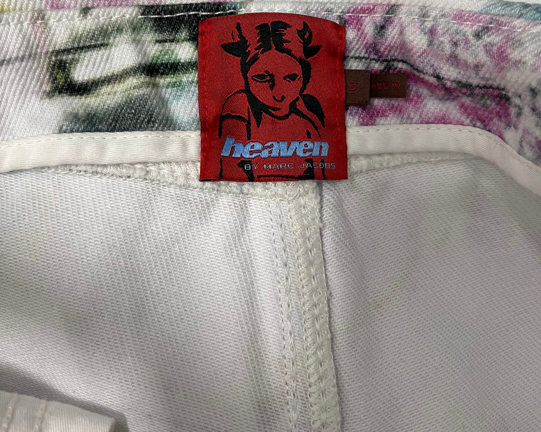 Heaven By Marc Jacobs/Skinny Pants/S/All Over Print/Cotton/WHT/Low-rise/CARTOON & GRAFFITI PRINT view 3
