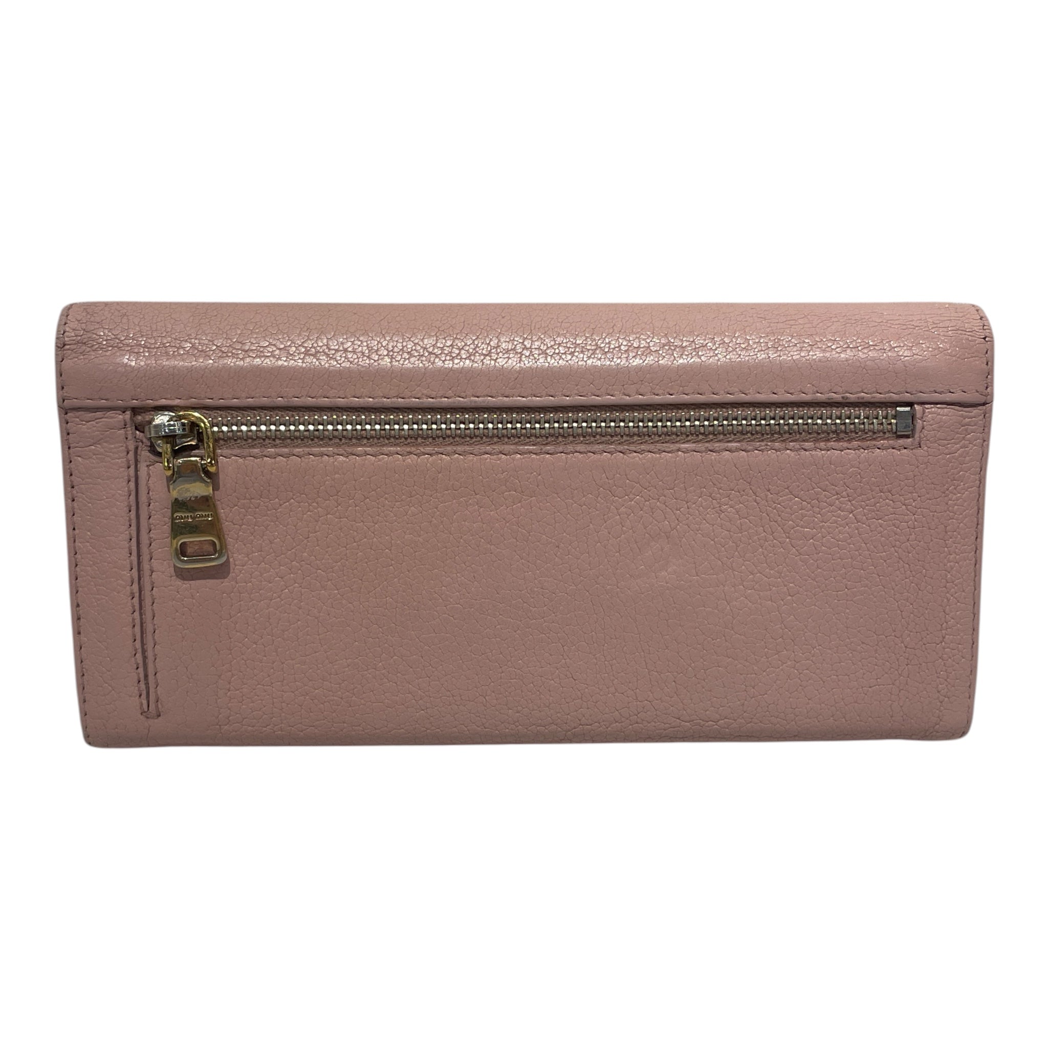 MIU MIU/Bifold Wallet/Leather/PNK/L's/madras fiocco view 2