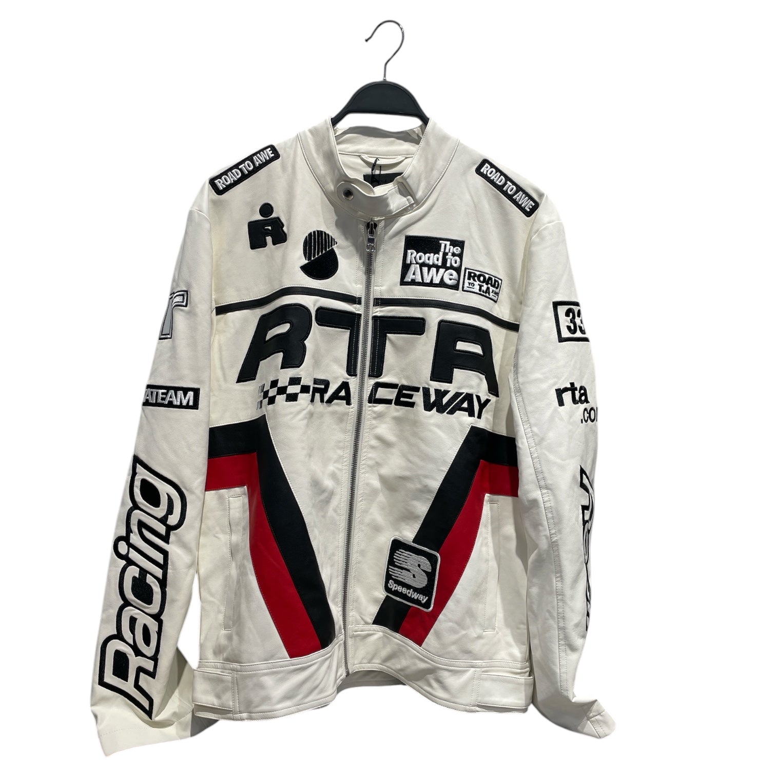 RtA/Leather Jkt/S/Leather/WHT/All Over Print/ view 1