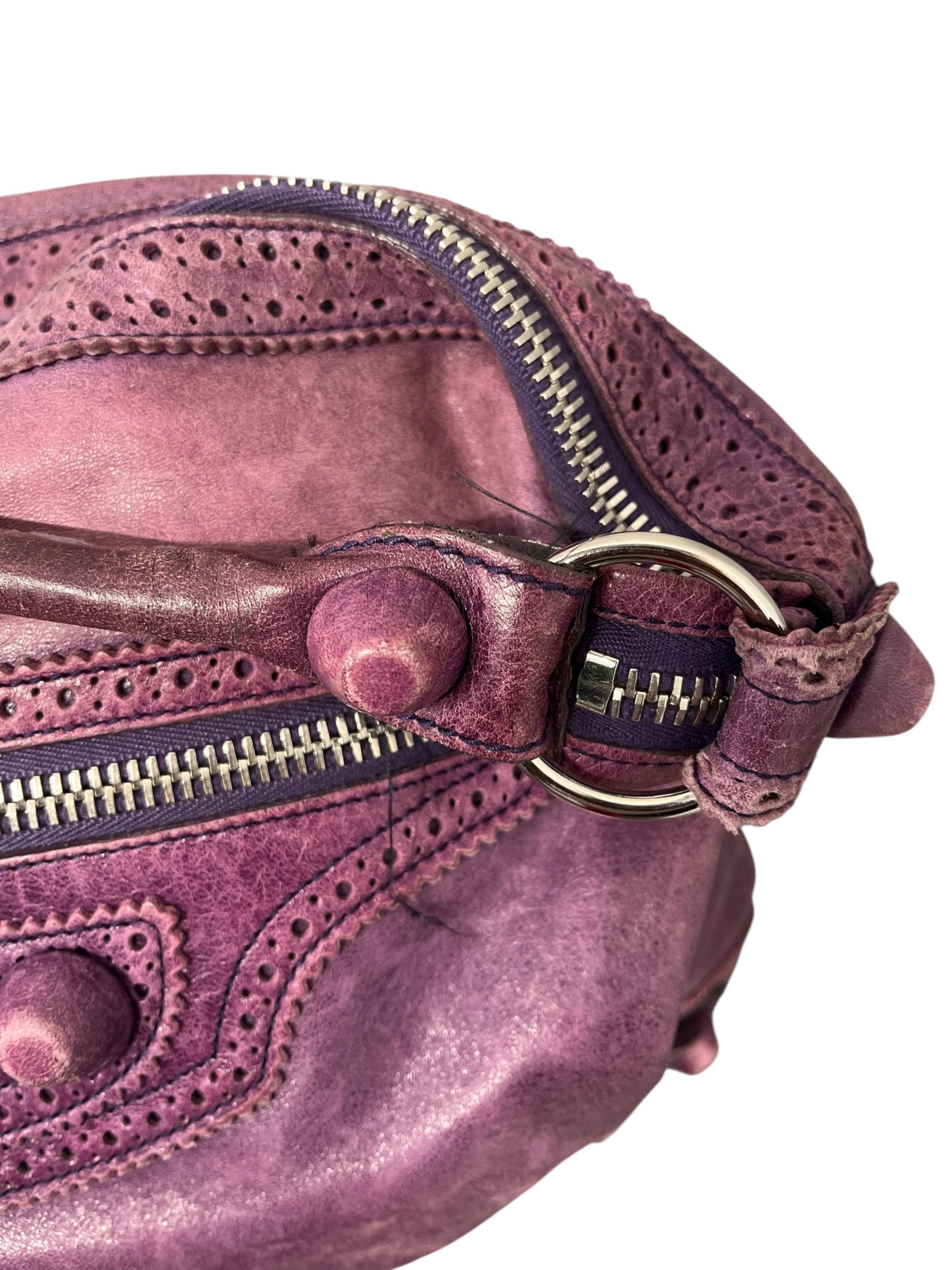 BALENCIAGA/Bag/Leather/PPL/MOTO GIANT BROGUES HOBO BAG view 8