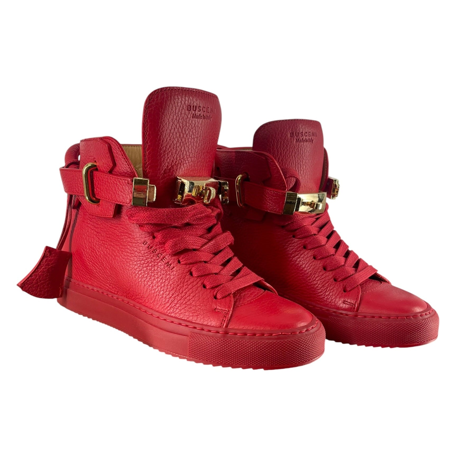BUSCEMI/Hi-Sneakers/UK 3/Leather/RED/GLD LOCK WDGE SNEAKER 35 view 1