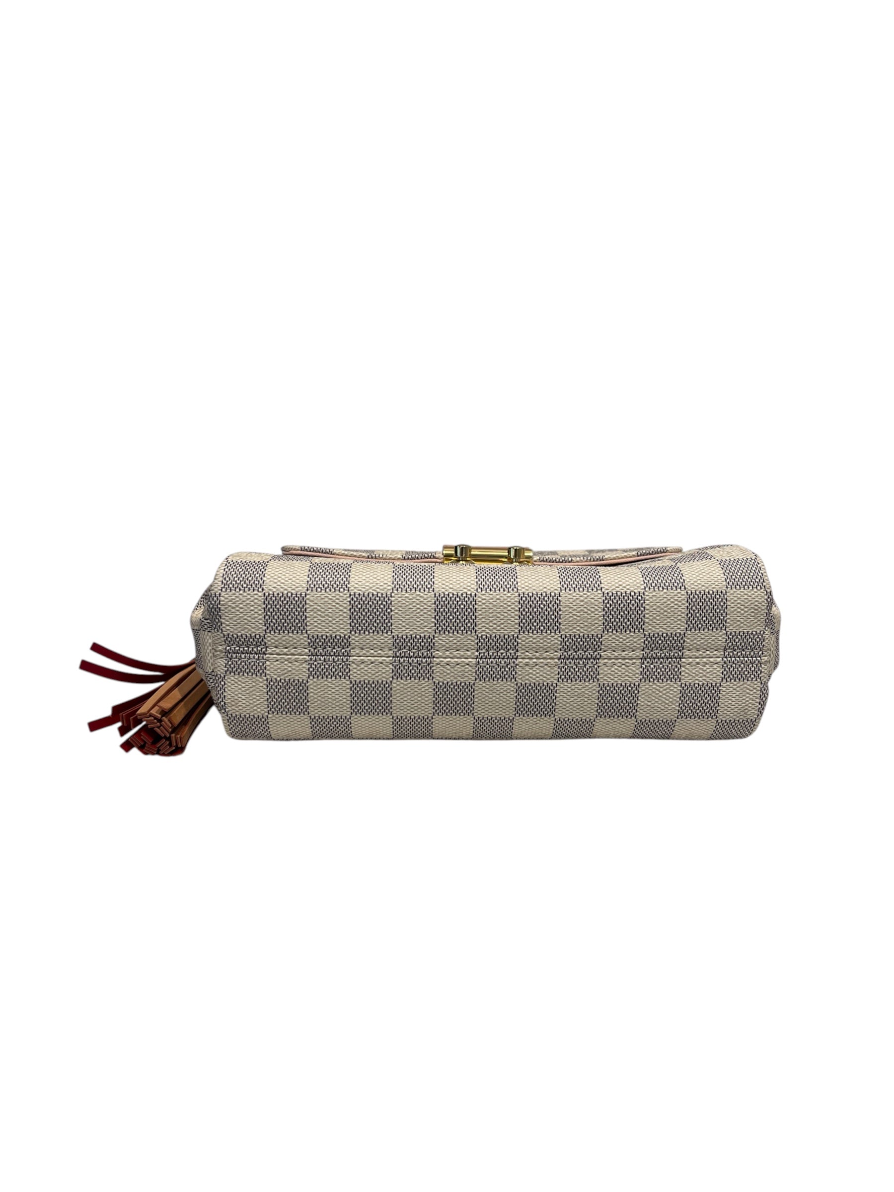 LOUIS VUITTON/Cross Body Bag/Gingham Check/Leather/CRM/DAHMIER AZUR CROISETTE view 3
