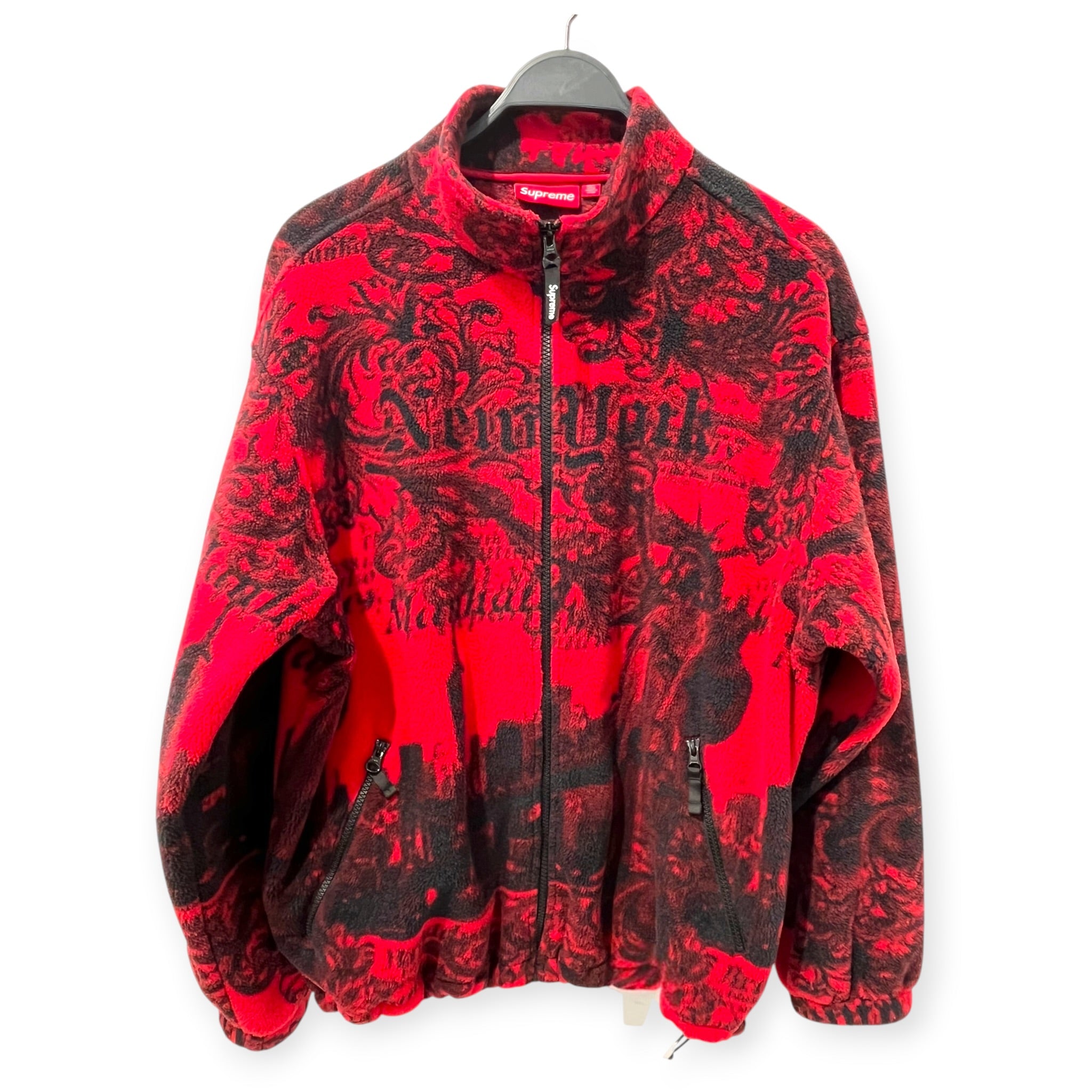 Supreme/Fleece Jkt/L/Polyester/RED/All Over Print/NEW YORK ALL OVER PRINT view 1