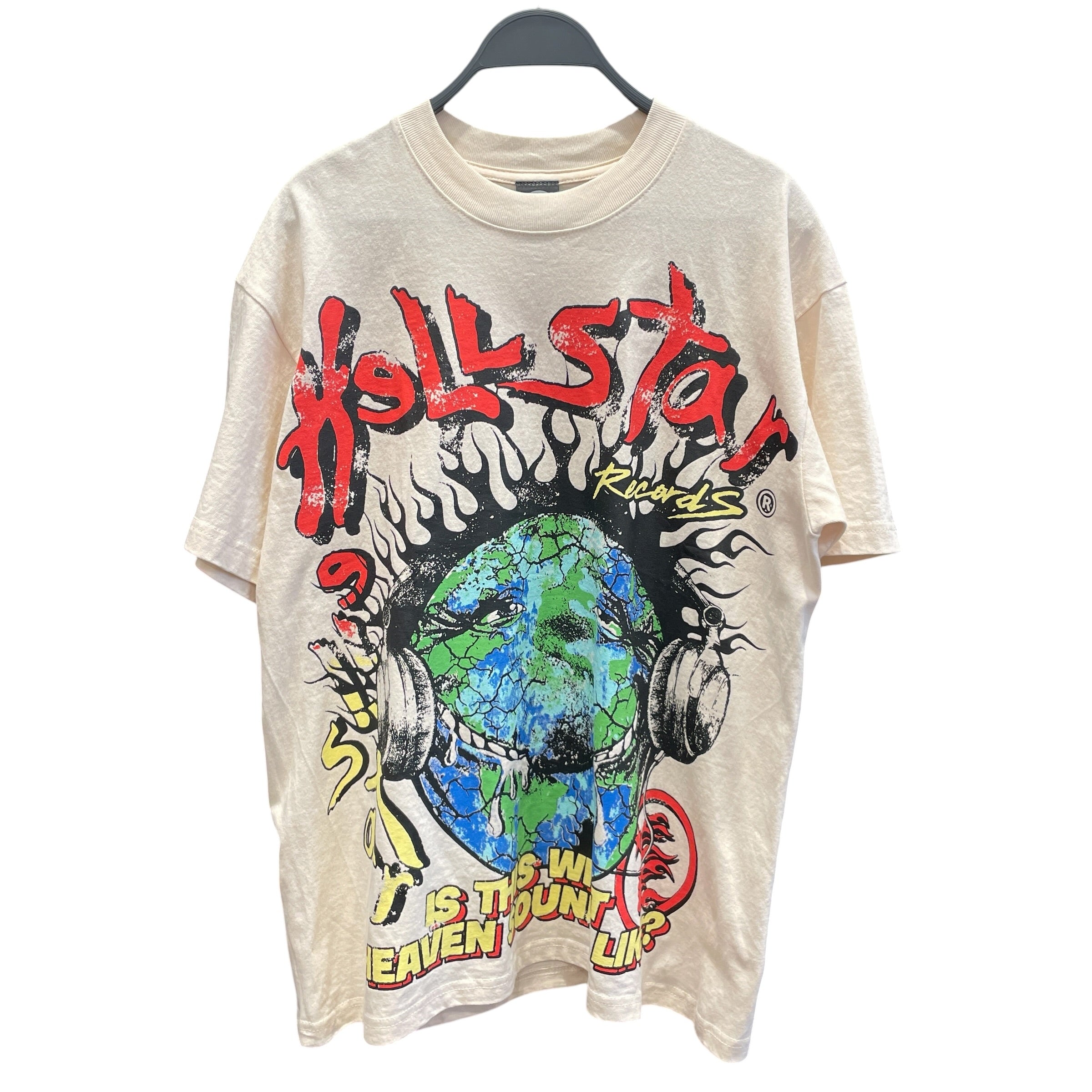 HELLSTAR/T-Shirt/S/Cotton/CRM/Graphic/GLOBE HEADPHONES view 1