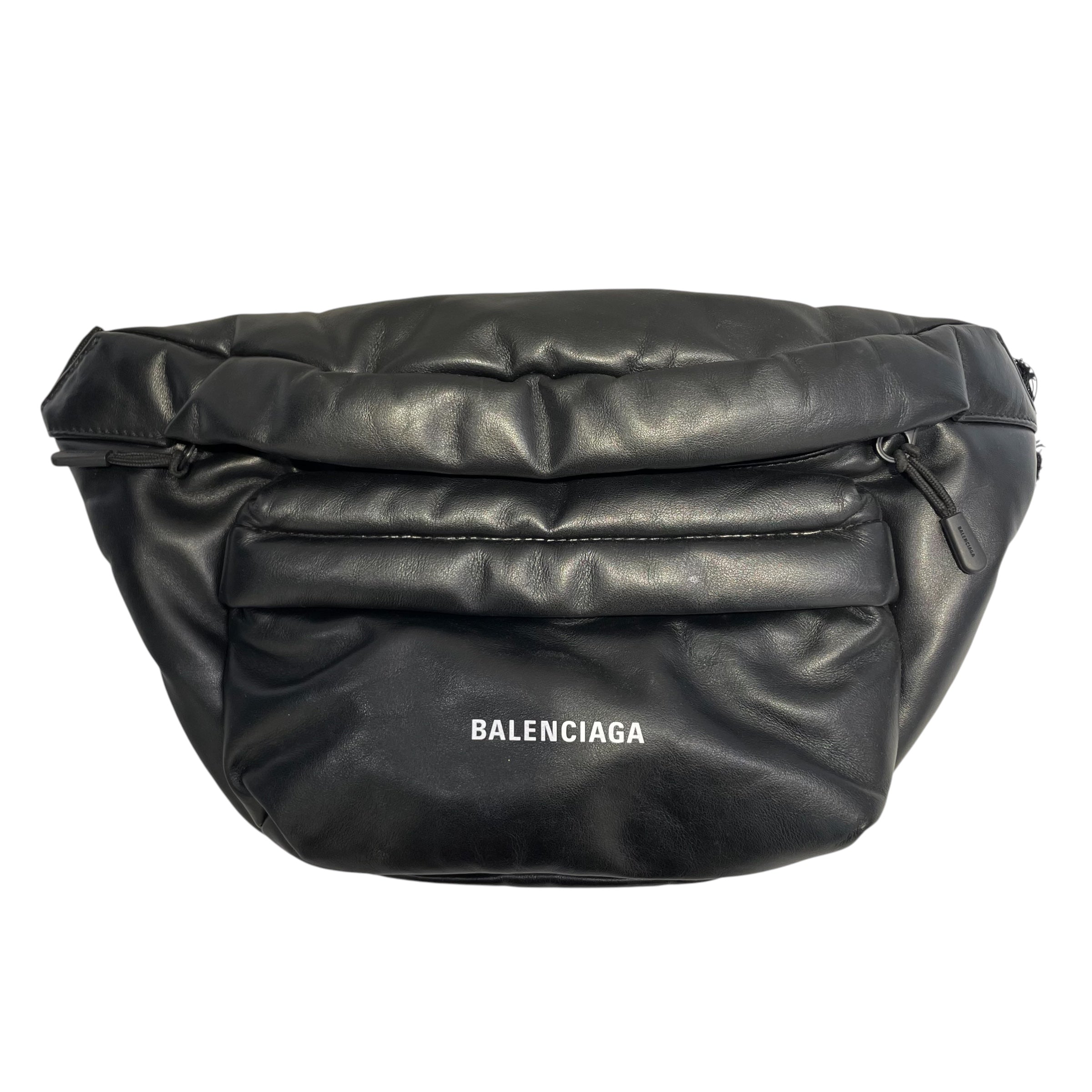 BALENCIAGA/Fanny Pack/Leather/BLK/PUFFY LEATHER BELTPACK view 2