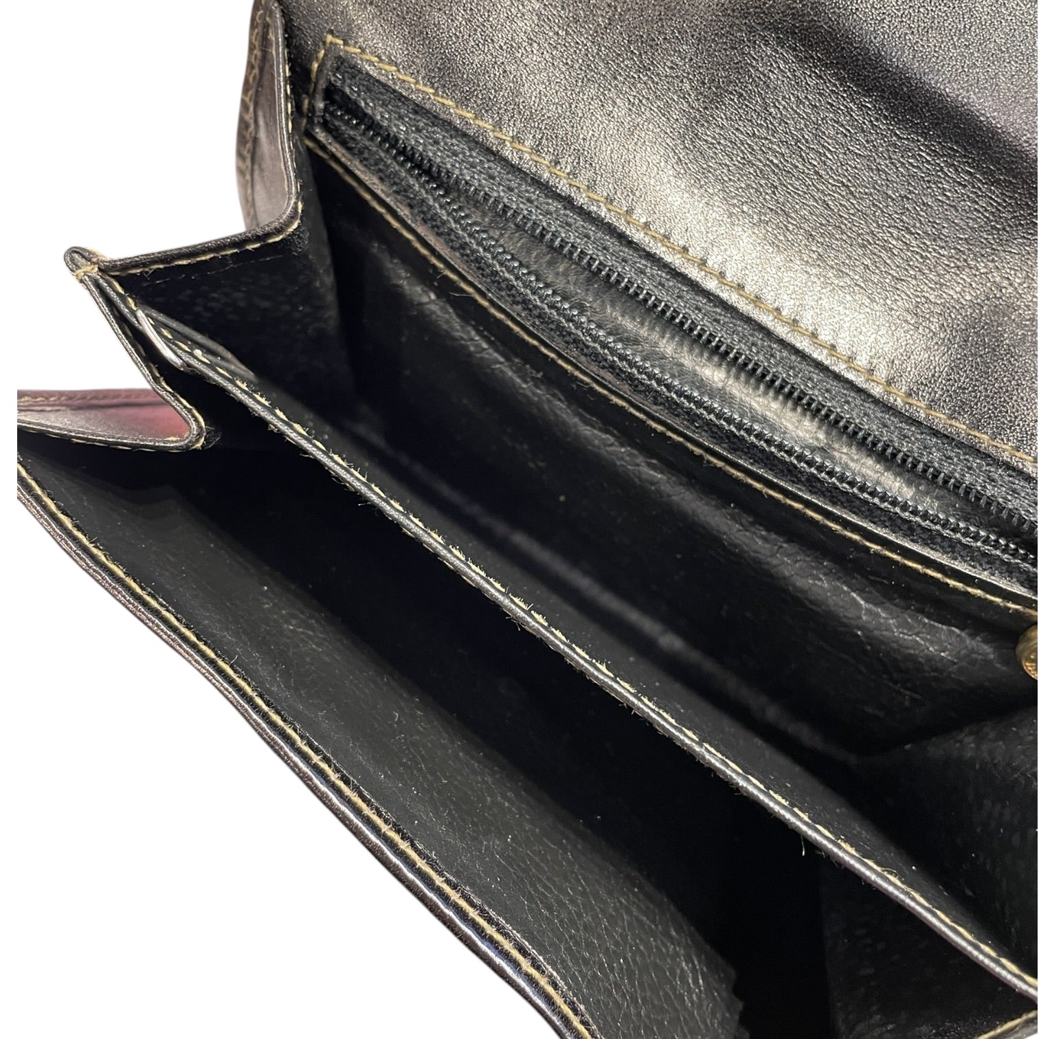FENDI/Bifold Wallet/Leather/BRW/L's/Vintage Pequin Wallet view 4