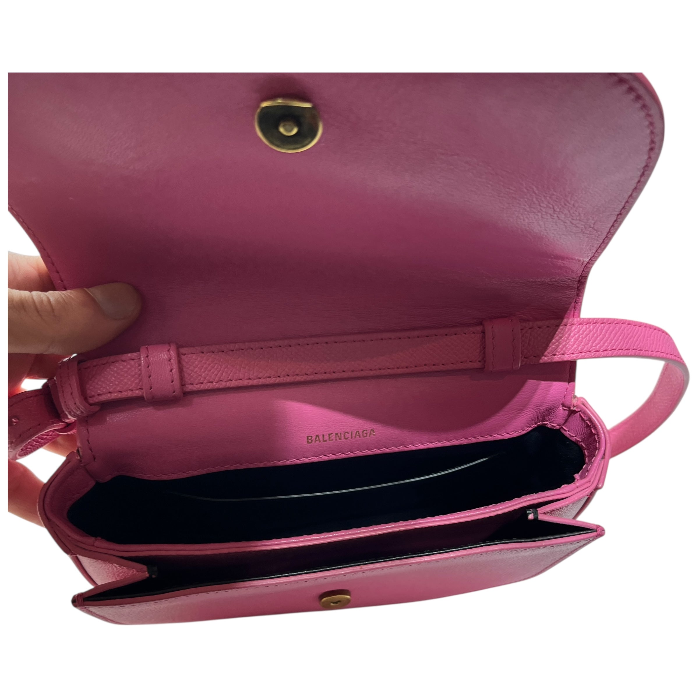BALENCIAGA/Cross Body Bag/Leather/PNK/Ville Leather Crossbody view 5