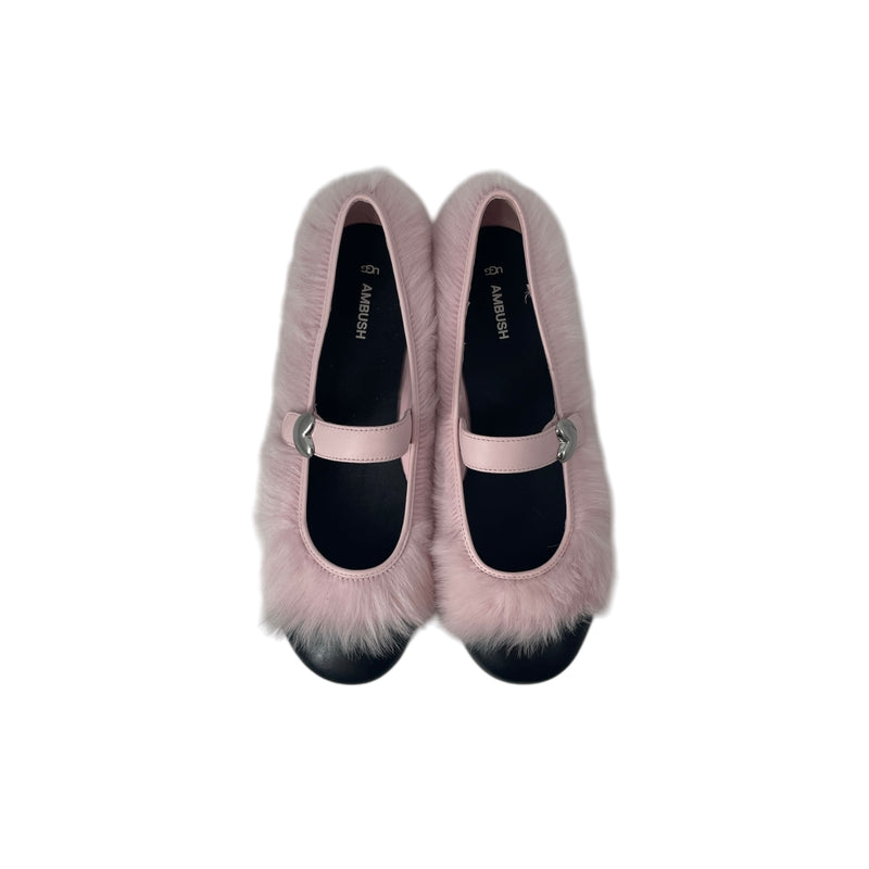 UGG australia/AMBUSH/Flat Shoes/US 11/Mohair/PNK/MARY JANE