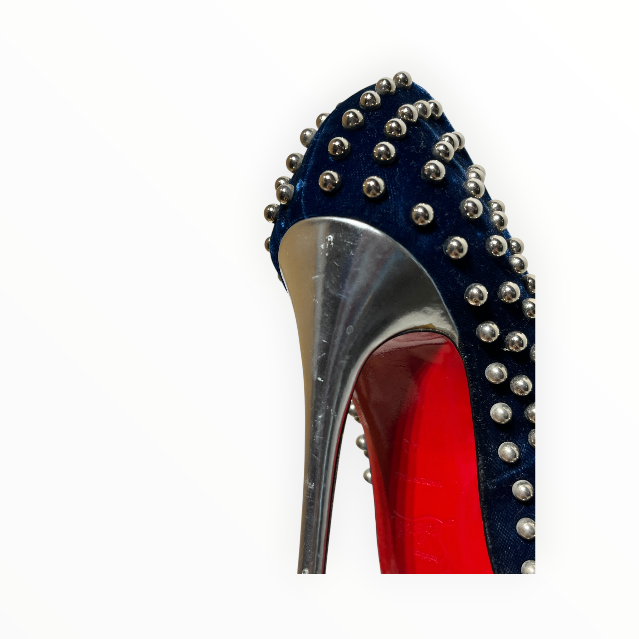 Christian Louboutin/Heels/EU 40/NVY/VELVET SILVER BEADS view 12