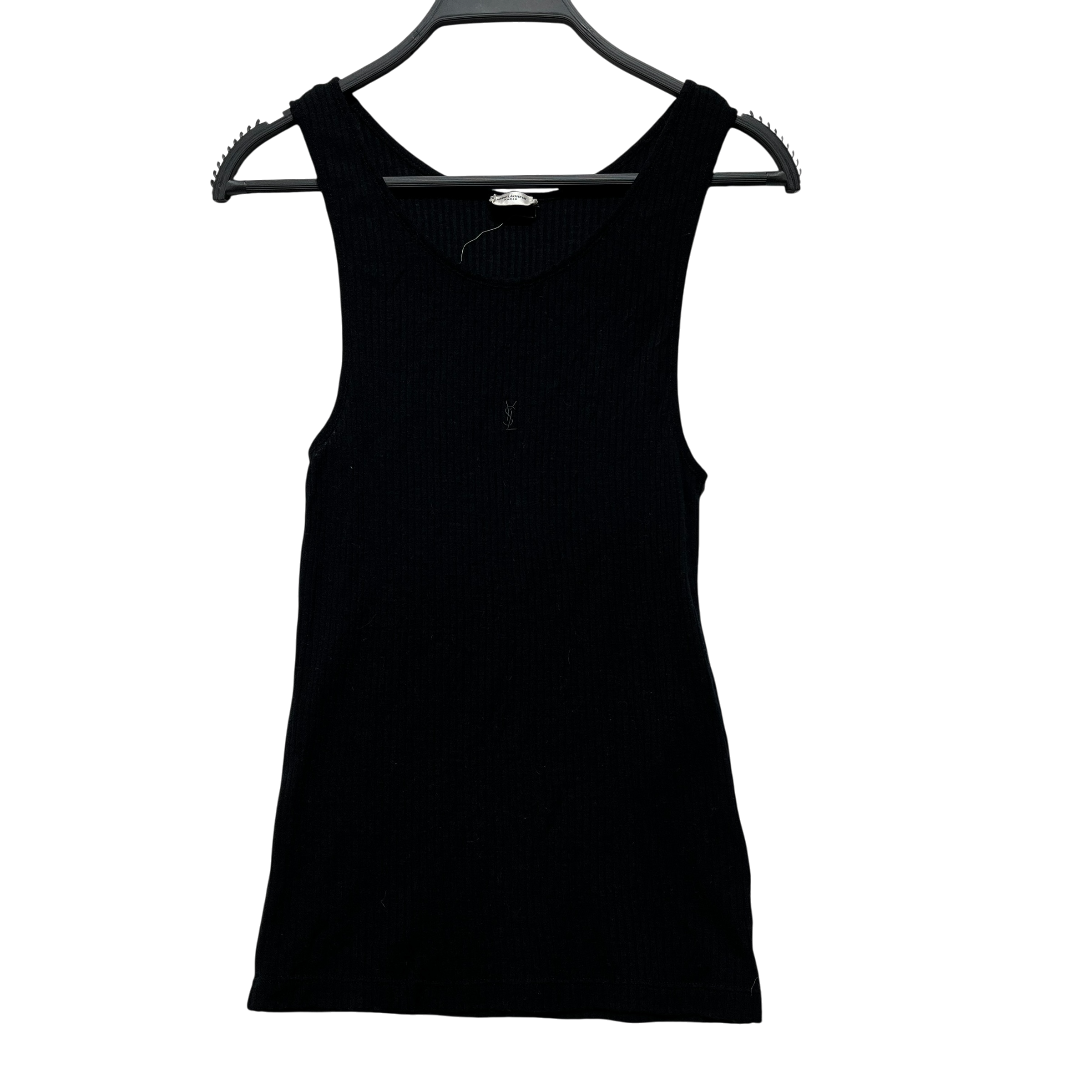 SAINT LAURENT/SS Cut & Sew/M/Cotton/BLK/cassandre ribbed tank view 1