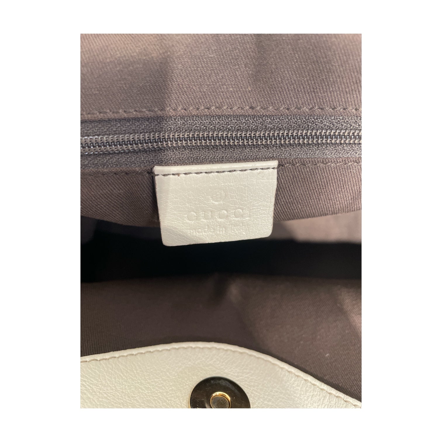 GUCCI/Tote Bag/Monogram/Cotton/BEG/White Leather Handles view 5