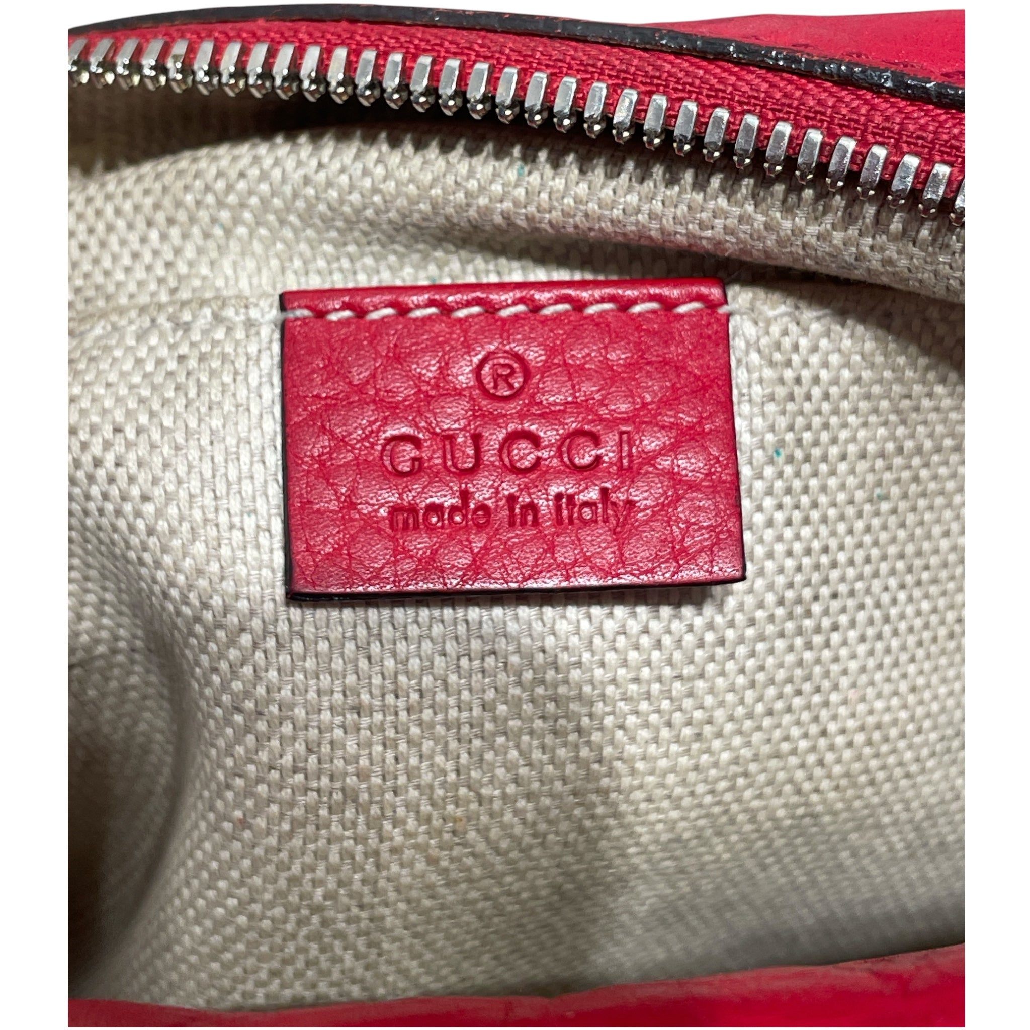 GUCCI/Cross Body Bag/Leather/RED/RED SOHO BAG view 4
