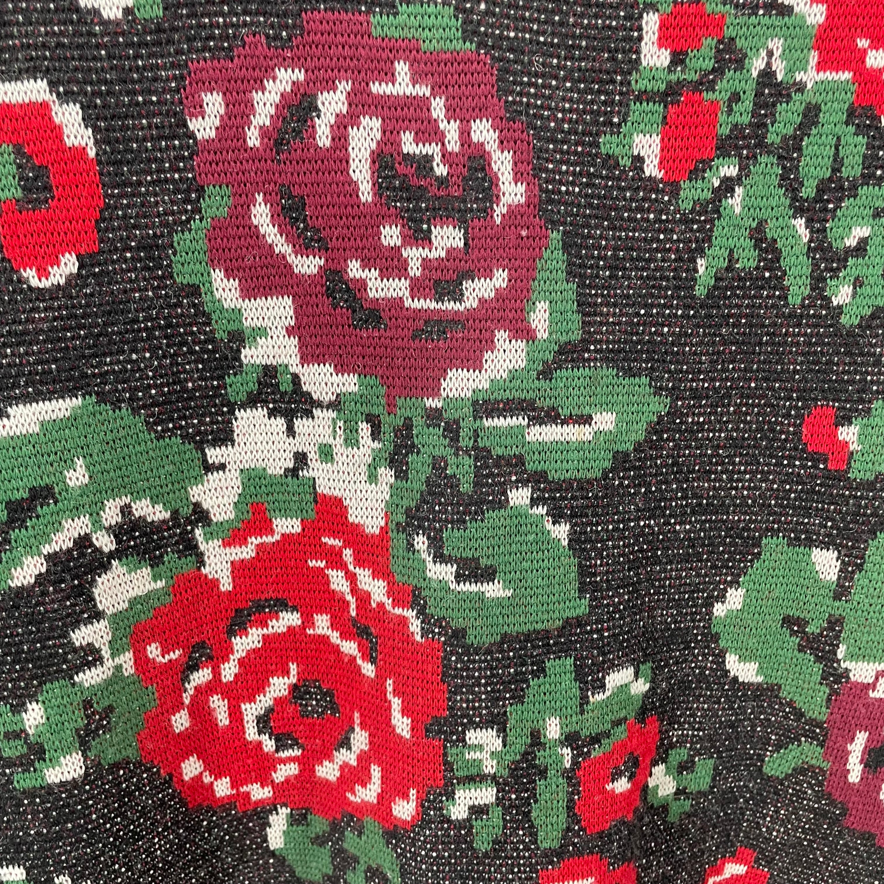 COMME des GARCONS HOMME PLUS/Knitted Vest/M/All Over Print/Wool/RED/FLORAL KNITTED view 7
