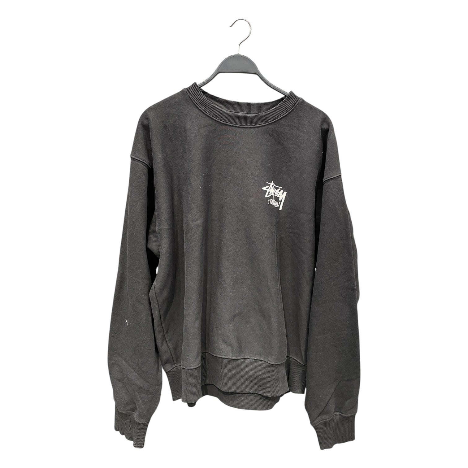 STUSSY/Sweatshirt/XXL/Cotton/BLK/Honolulu Basic Logo Crewneck