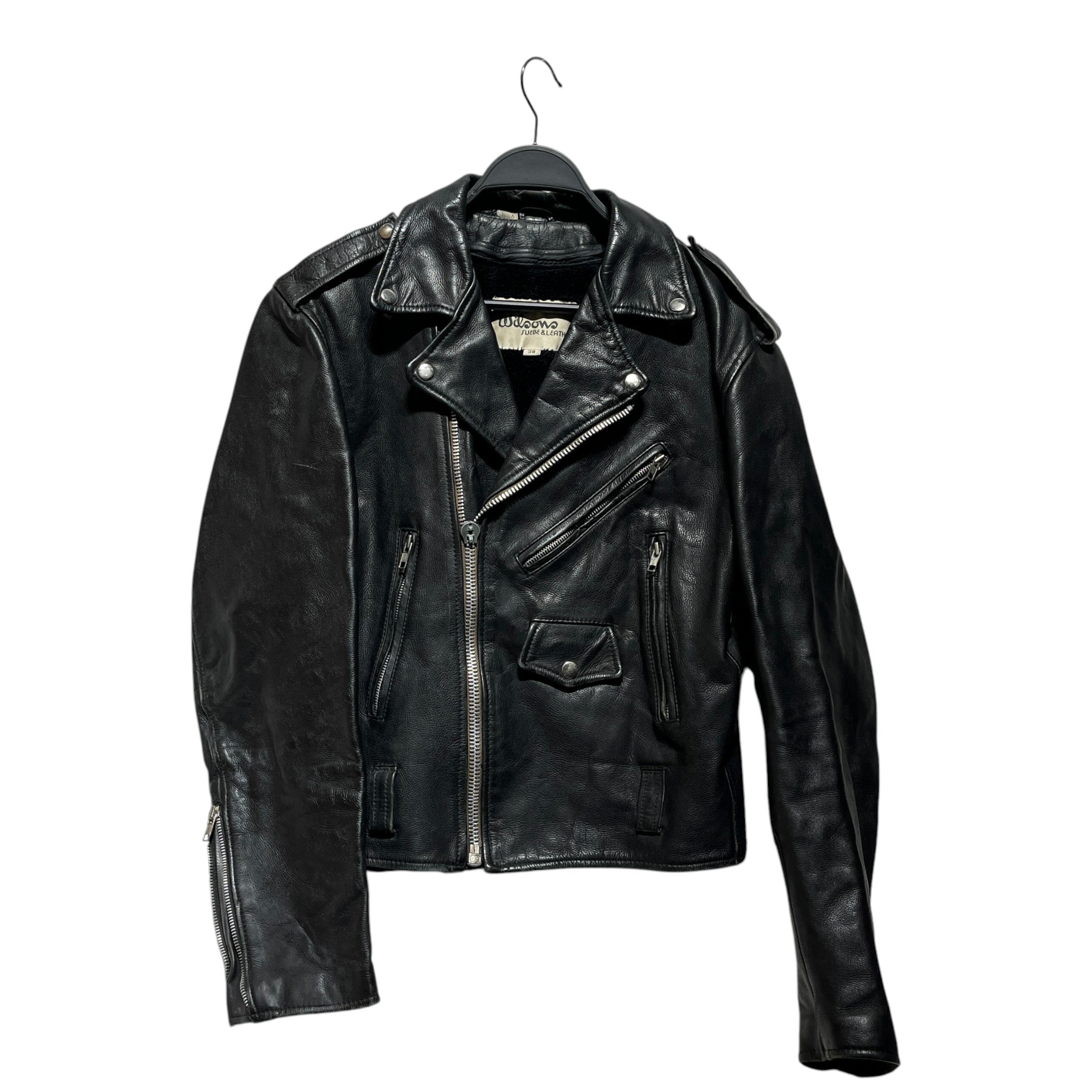Wilsons Leather/Leather Jkt/38/Leather/BLK/faux fur lined (broken zip pul view 1