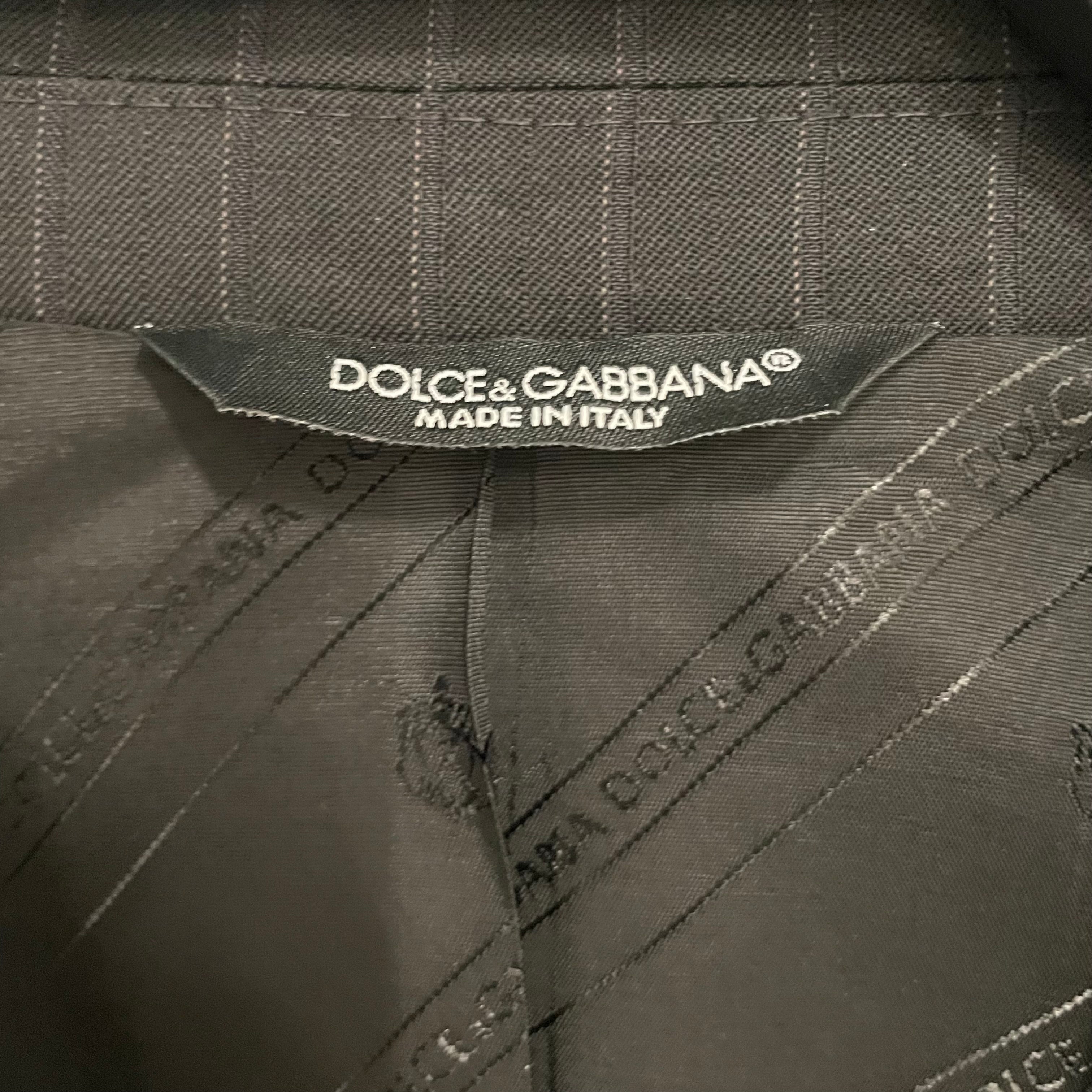 DOLCE&GABBANA/Tailored Jkt/46/Cotton/BLK/Stripe/G109ET view 3