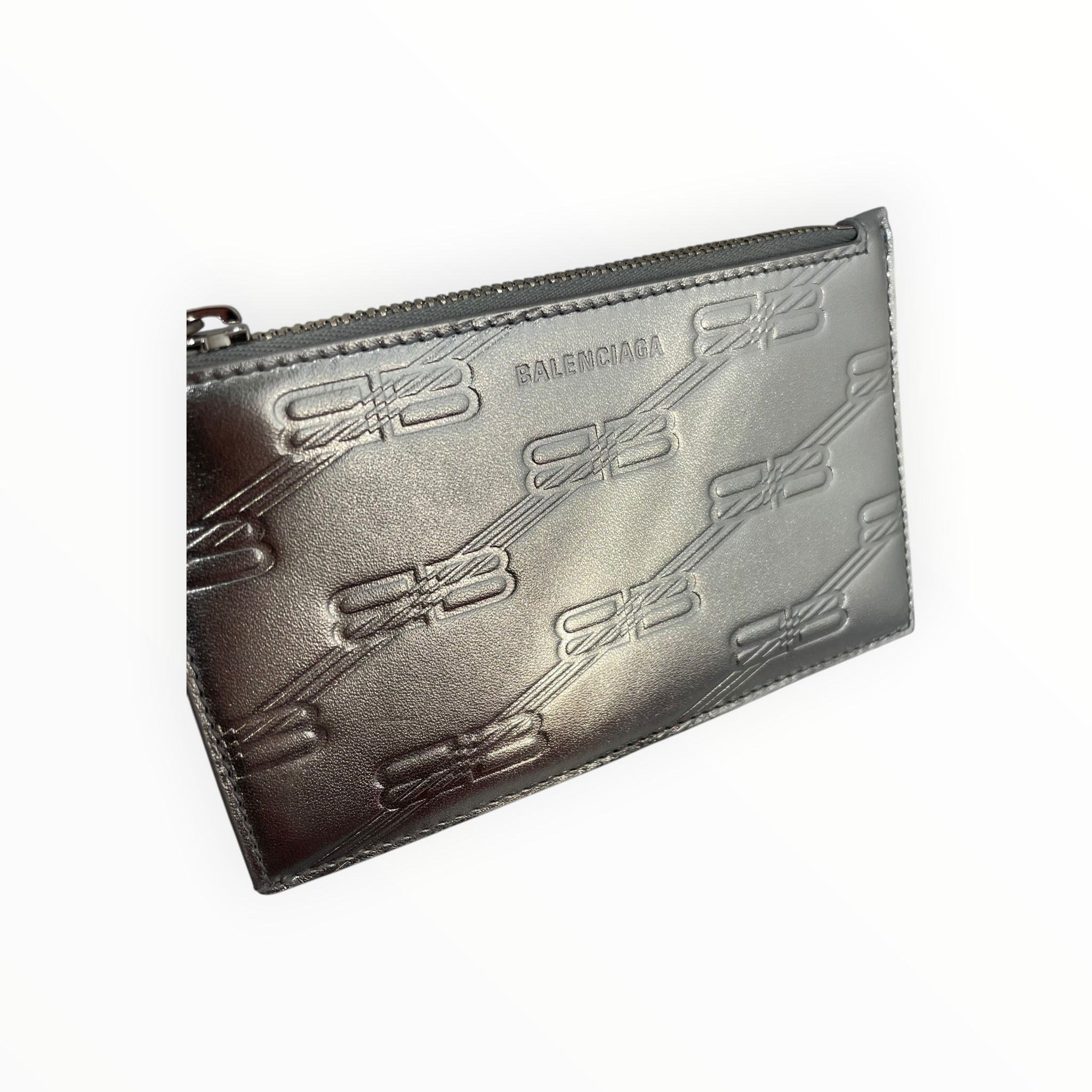 BALENCIAGA/Long Wallet/Leather/SLV/M's/embossed long card holder view 5
