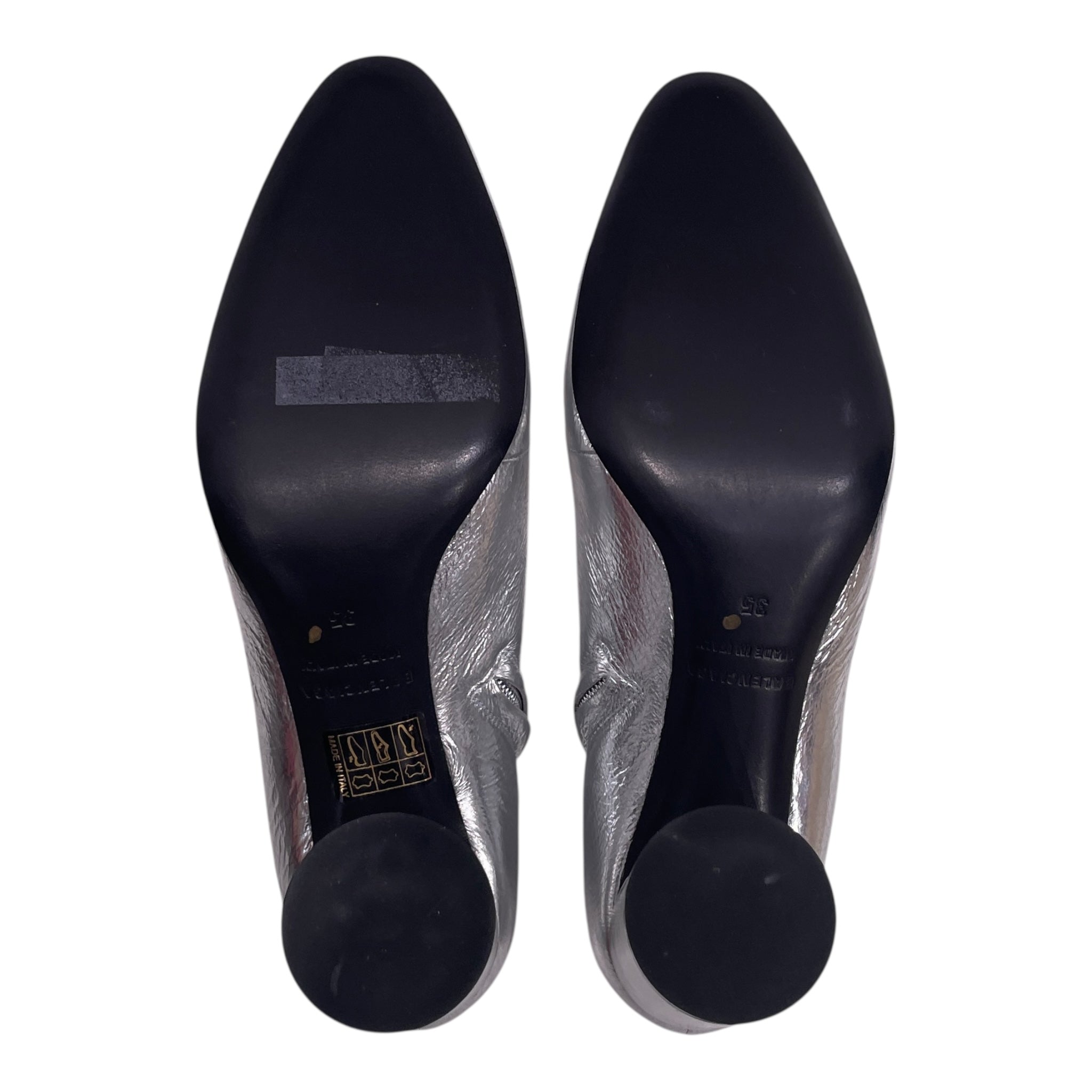 BALENCIAGA/Heels/EU 35.5/Leather/SLV/METALLIC SILVER SIDE ZIP view 4