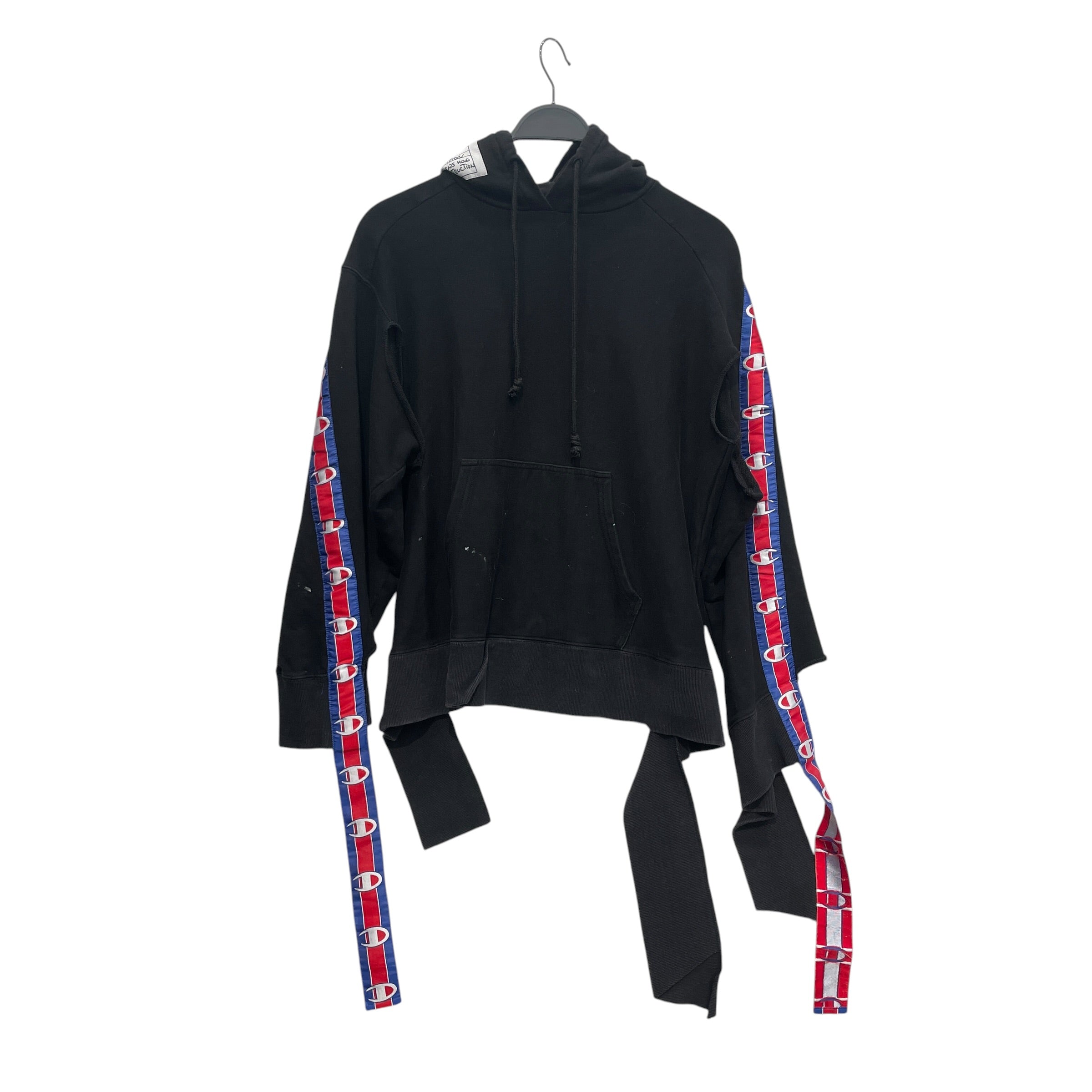 VETEMENTS/Hoodie/S/Cotton/BLK/HUGE TAG ON THE HOOD view 1