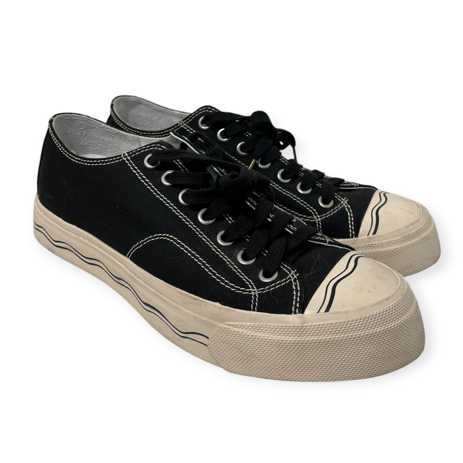 visvim/Low-Sneakers/US 9/Cotton/BLK/CON STYLE VIBRAM SQUIGGLE view 1
