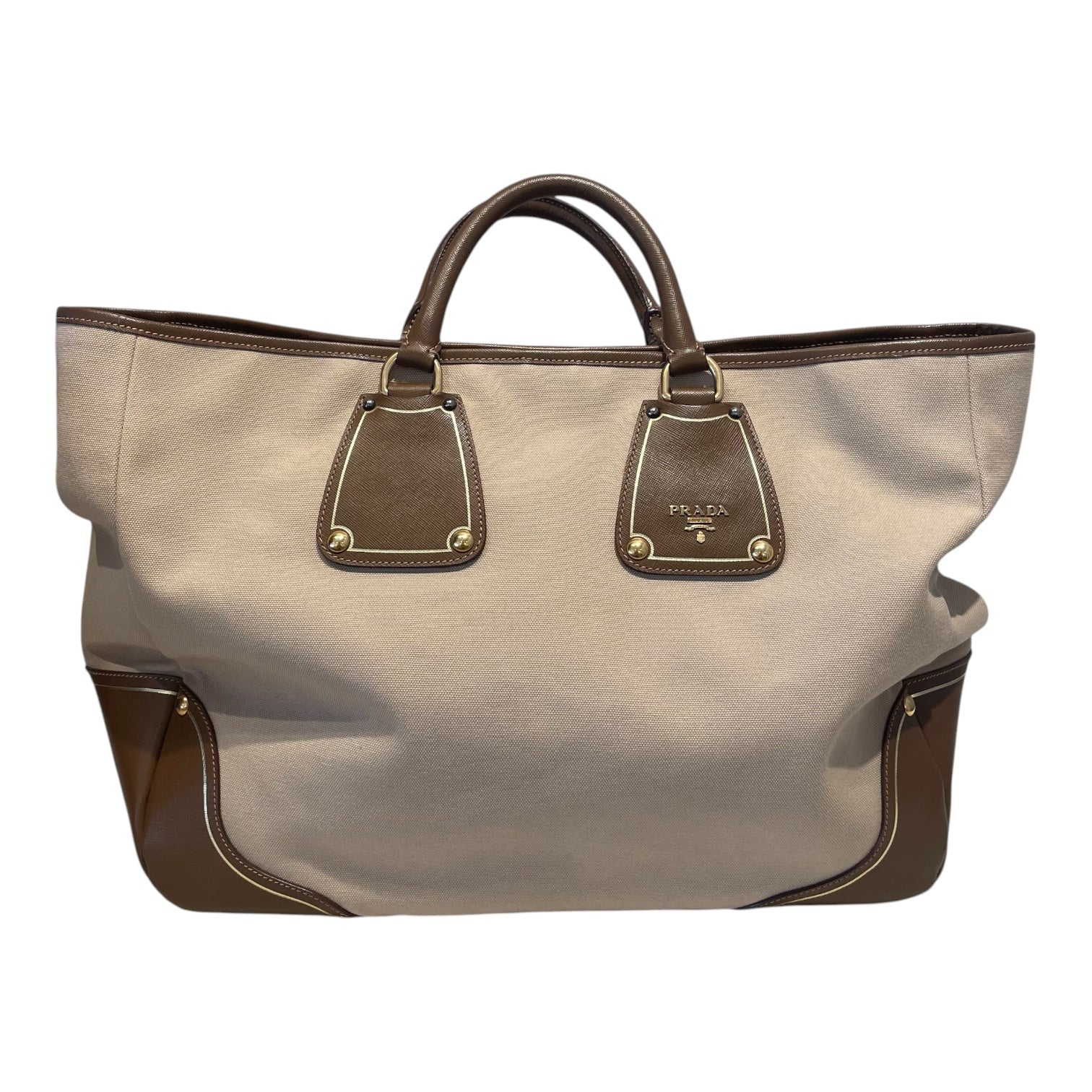 PRADA/Tote Bag/Cotton/BEG/Prada Saffiano Coir Breifcase