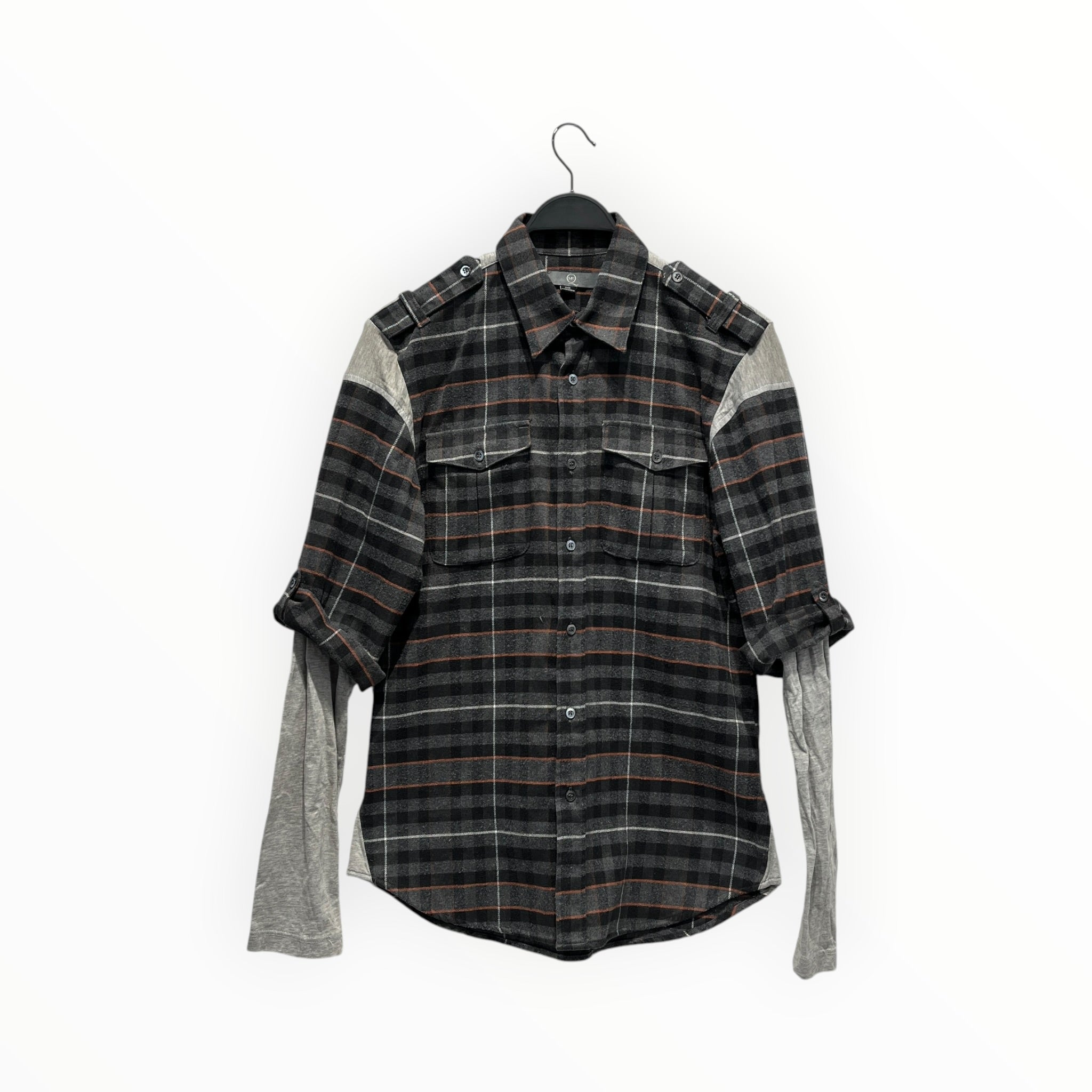 McQ Alexander McQueen/LS Shirt/48/Cotton/GRY/Plaid/GRAY LS LAYER view 1
