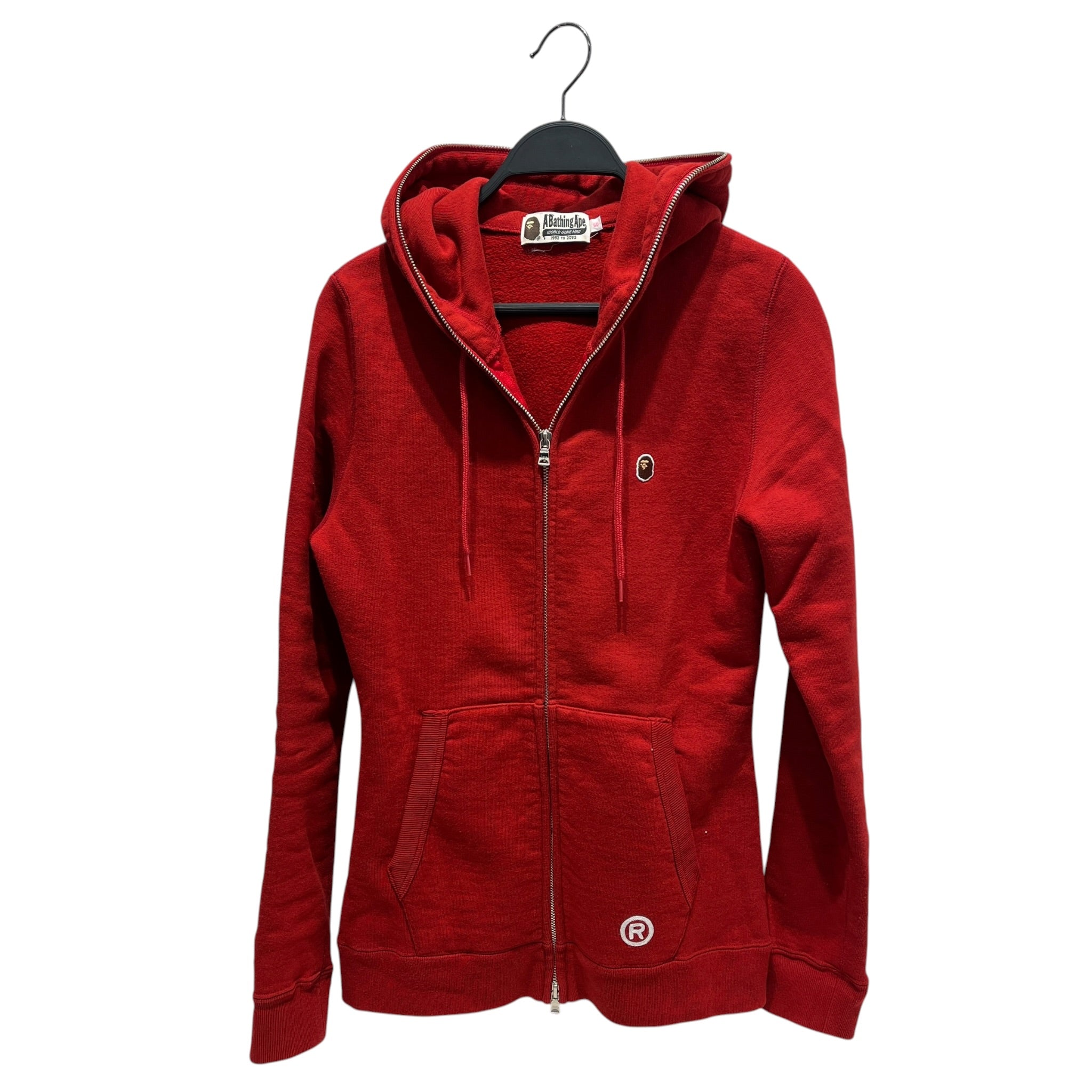 A BATHING APE/Zip Up Hoodie/S/Cotton/RED/ONE STOP FULL ZIP view 1
