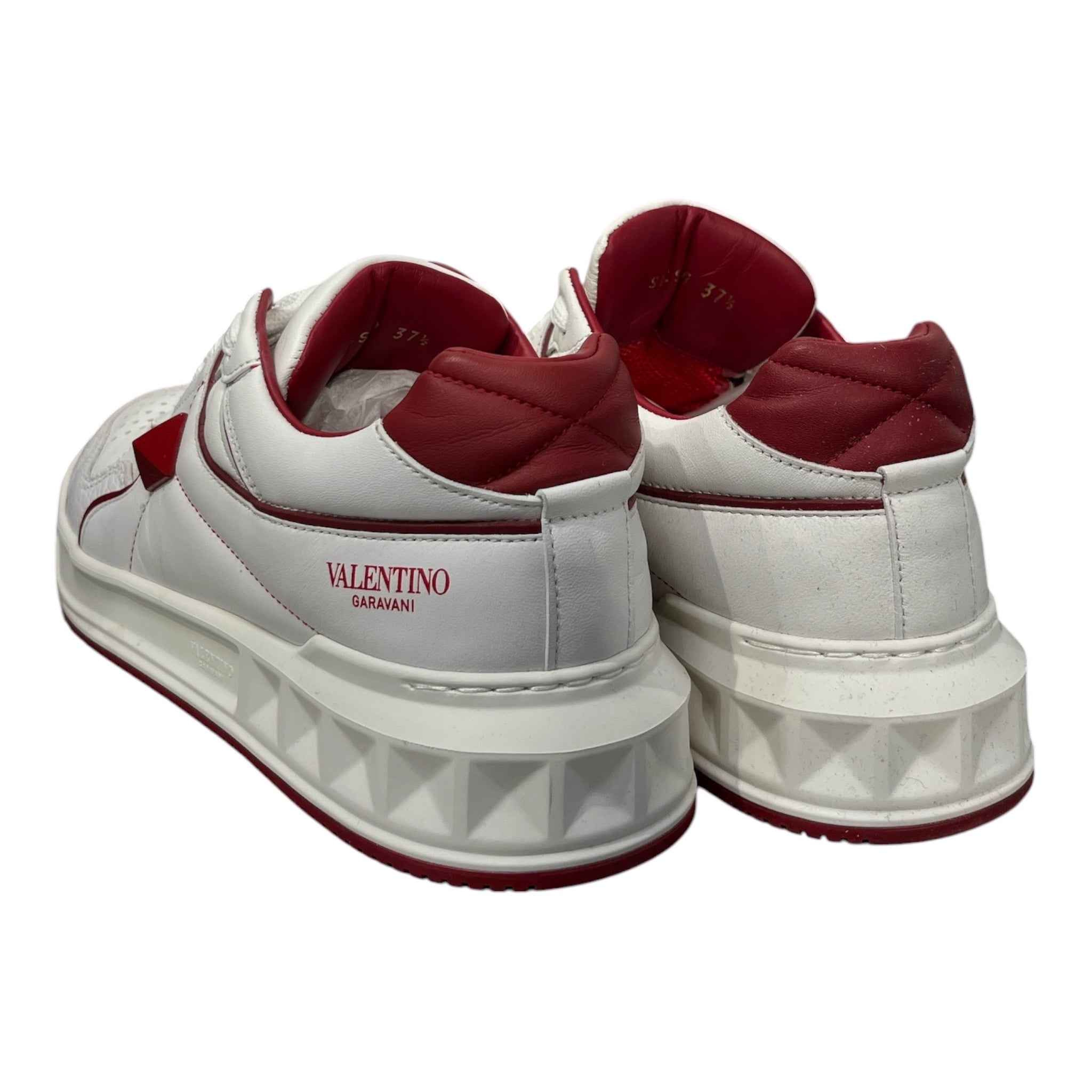 VALENTINO GARAVANI/Low-Sneakers/EU 37.5/Border/Leather/WHT/RED BORDER W/SOLE SNEAK view 2