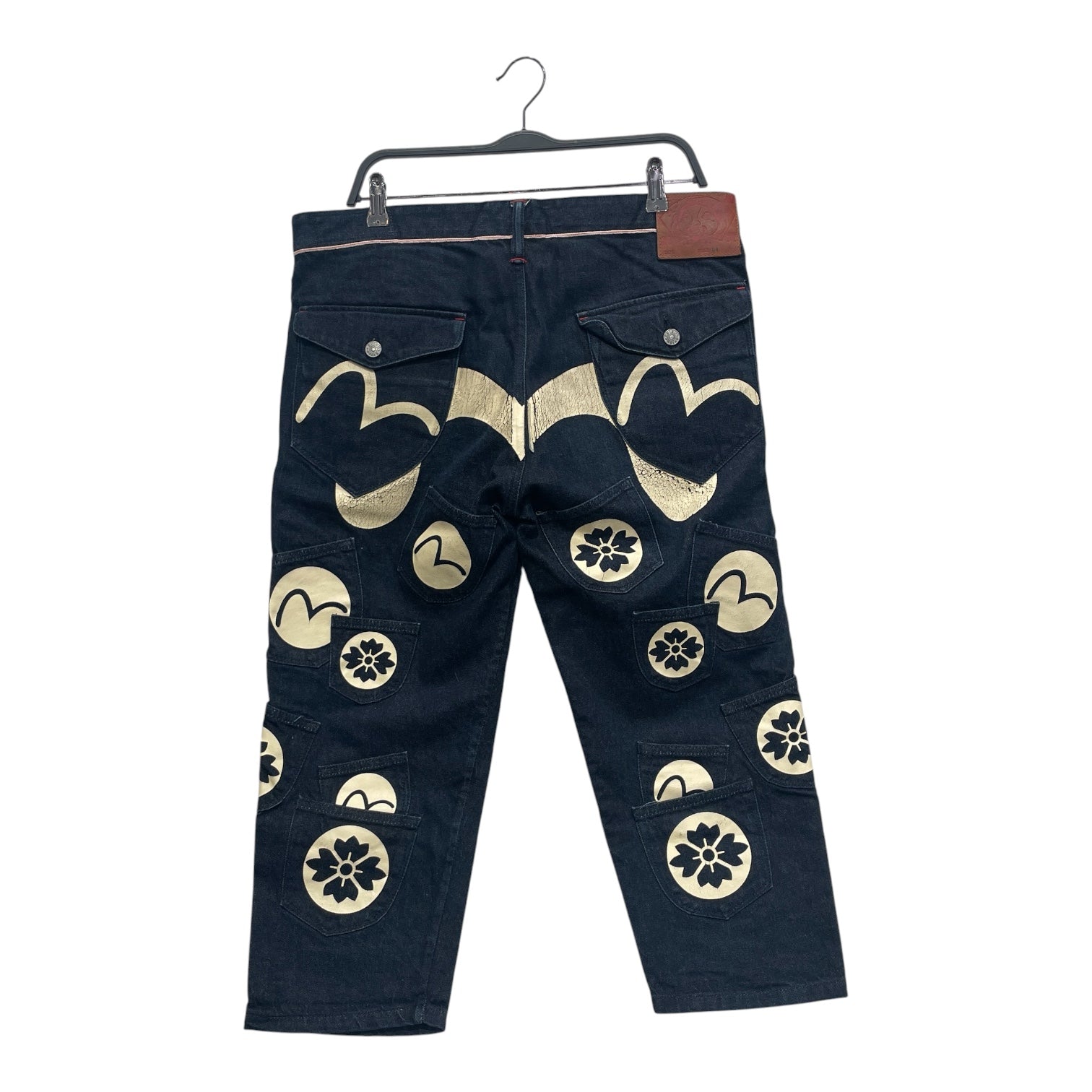 EVISU/Sarouel Pants/34/Cotton/NVY/Button Fly/LITTLE POCKETS ALLOVER BACK view 2
