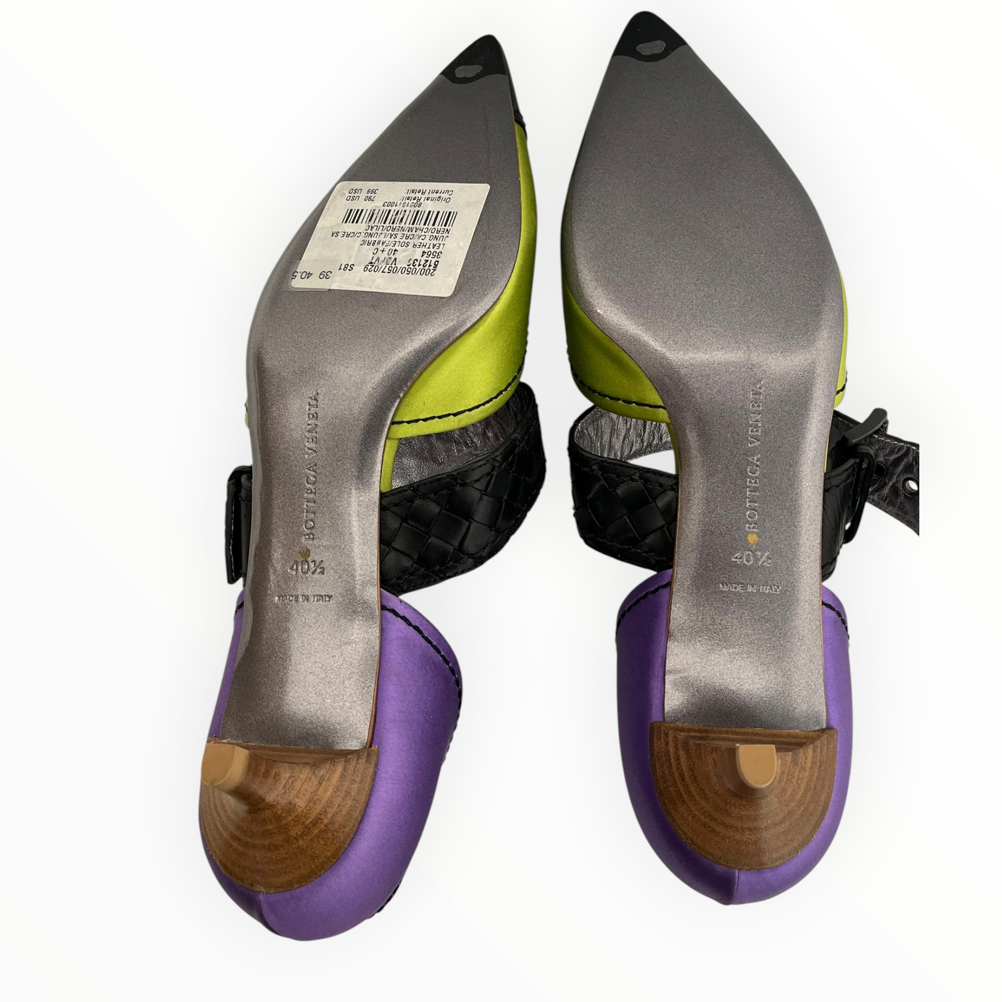 BOTTEGA VENETA/Heels/US 8.5/Leather/GRN/INTRECCIATO STRAPE GRM/PRL view 6