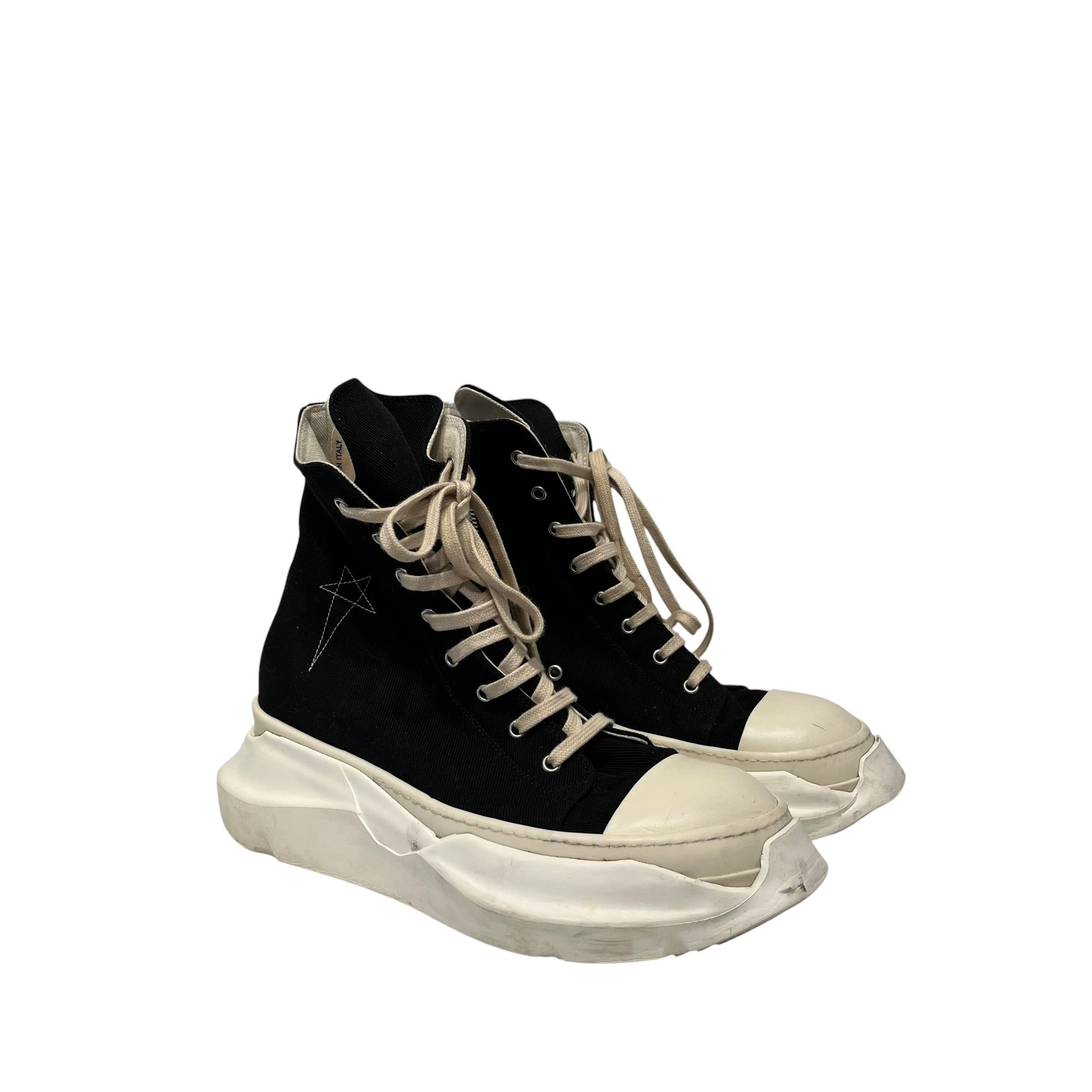 RICK OWENS DRKSHDW/Hi-Sneakers/US 11/Cotton/BLK/Abstract Sneaker view 1