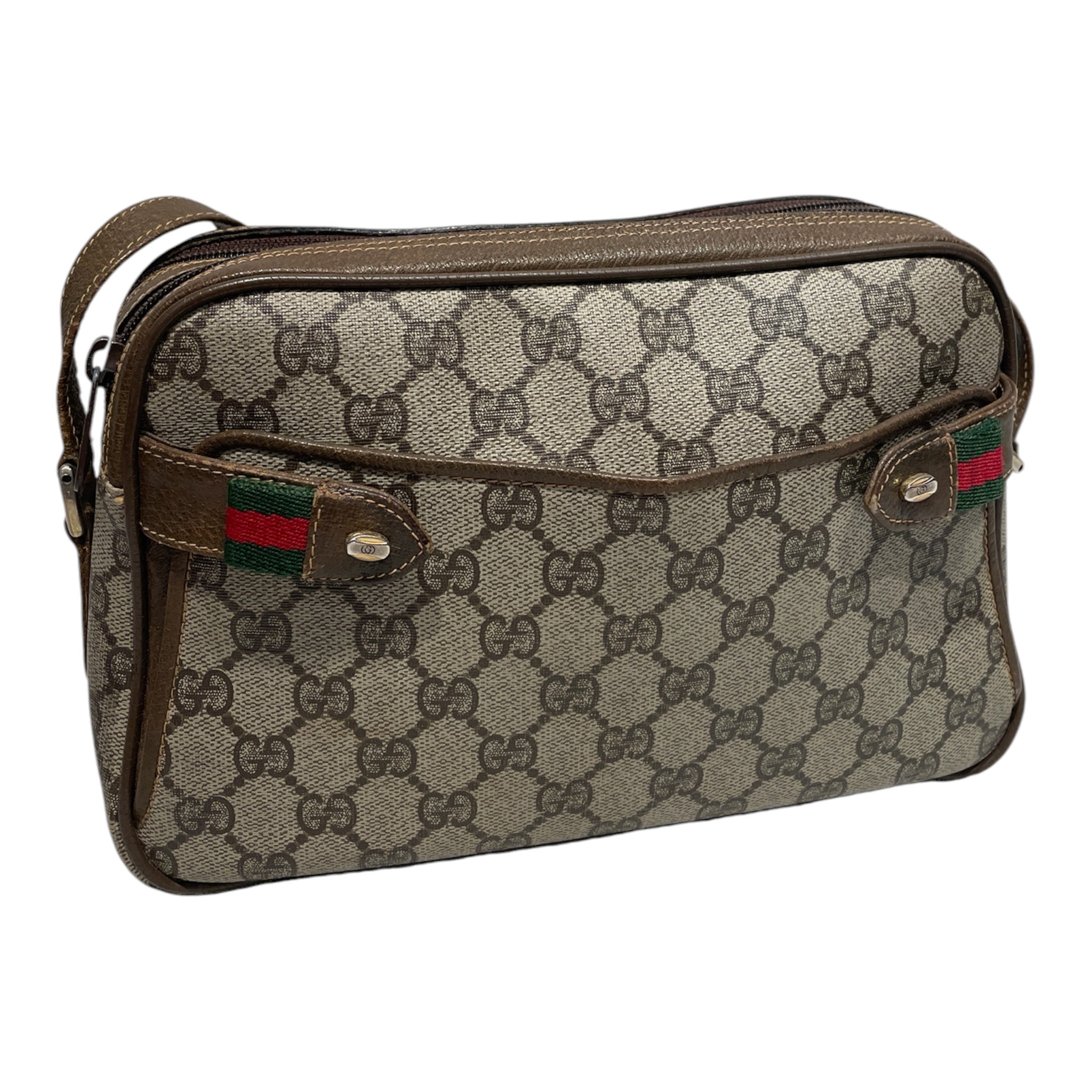GUCCI/Hand Bag/Monogram/Leather/BEG/GG SUPREME SHERRY CAMERA BAG view 3