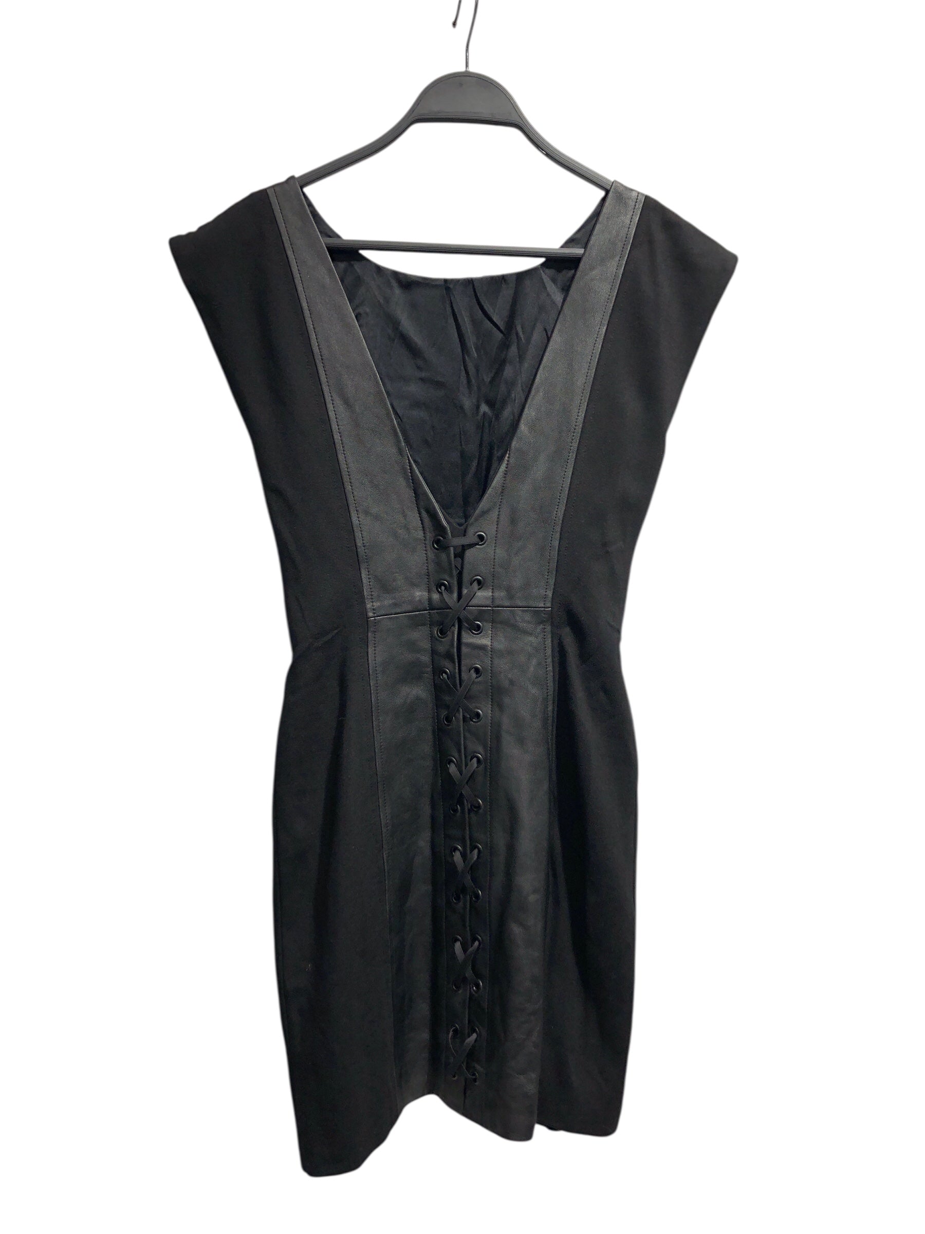 alice+olivia/Dress/BLK/SPLIT LEATHER SLEEVLESS view 1