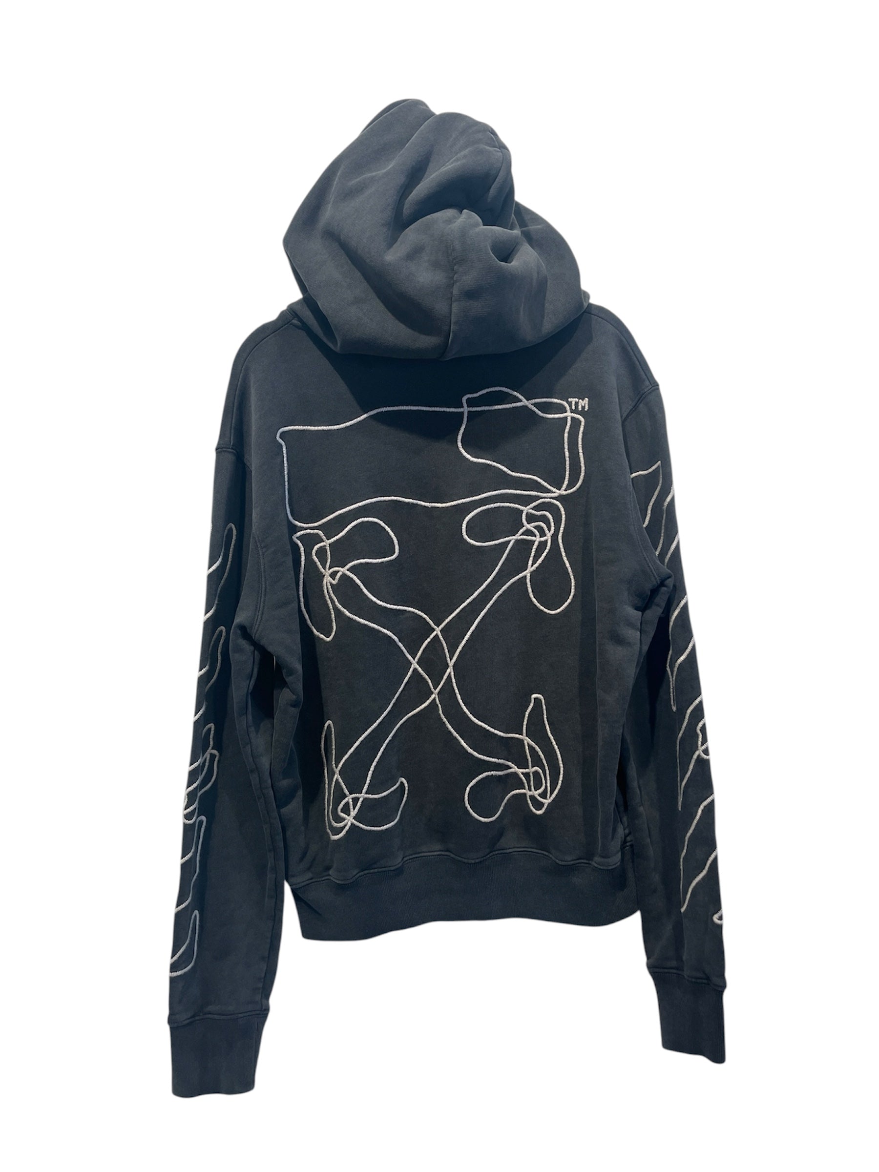 OFF-WHITE/Hoodie/S/Graphic/Cotton/BLK/Oversize/FW20 ABSTRACT ARROW EMBROIDERY view 2