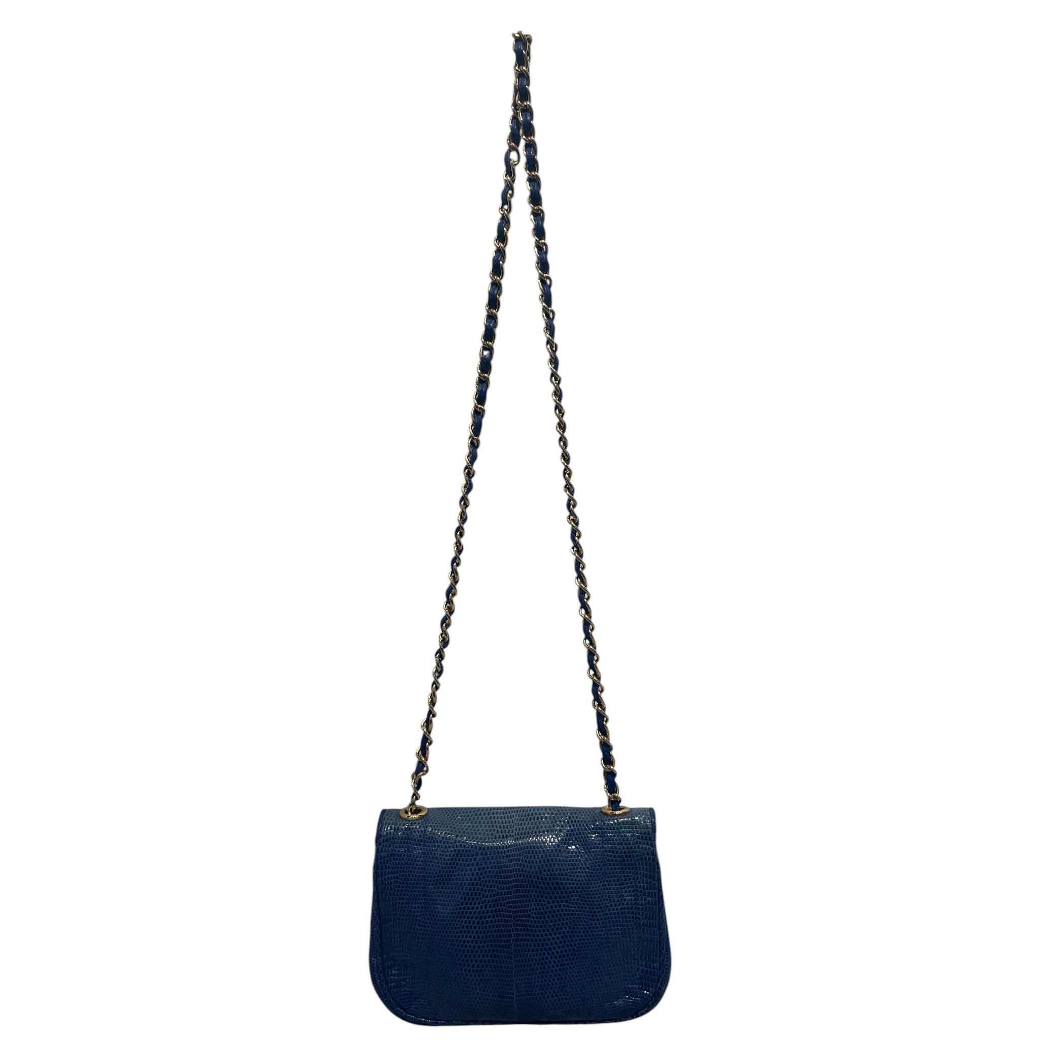 CHANEL/Cross Body Bag/Acrylic/BLU/lizard flap bag view 2