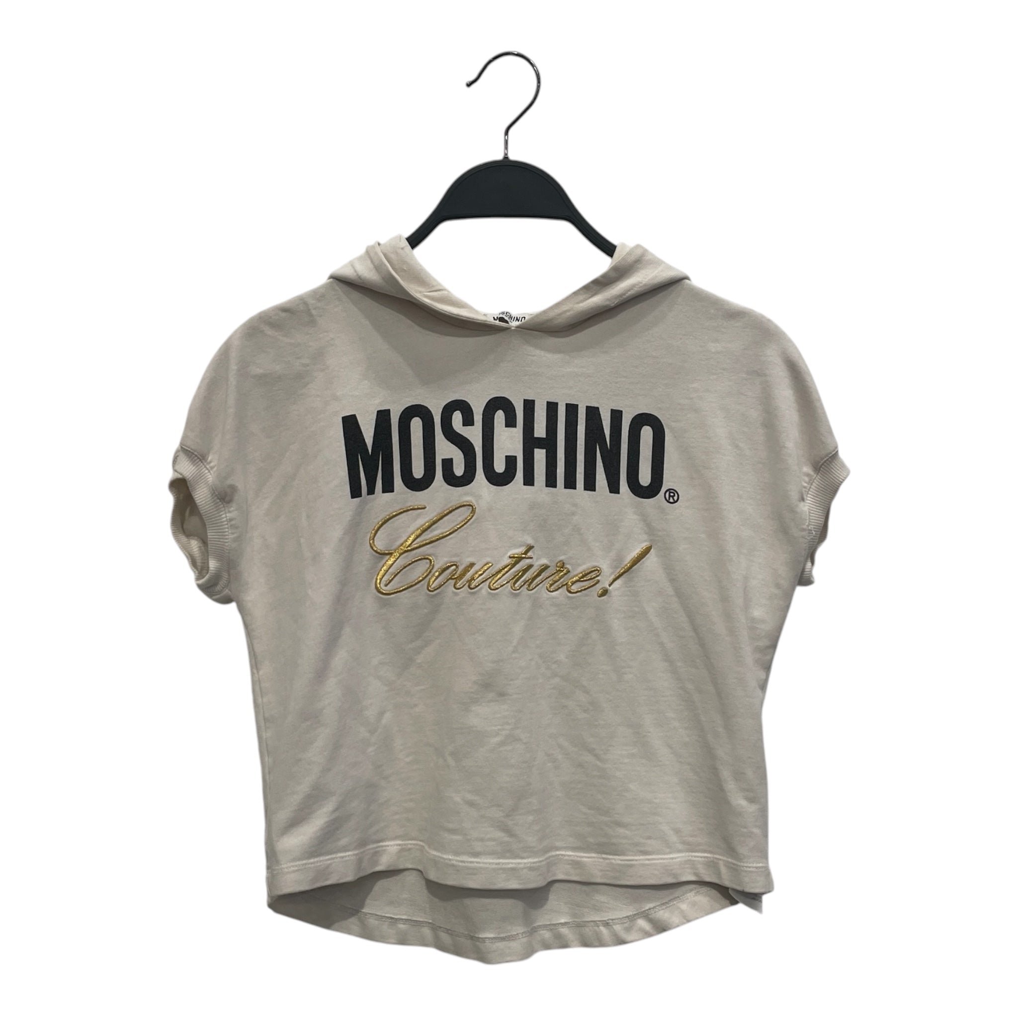 MOSCHINO/T-Shirt/Graphic/Cotton/WHT/CROPPED HOODIE GOLD COUTURE view 1