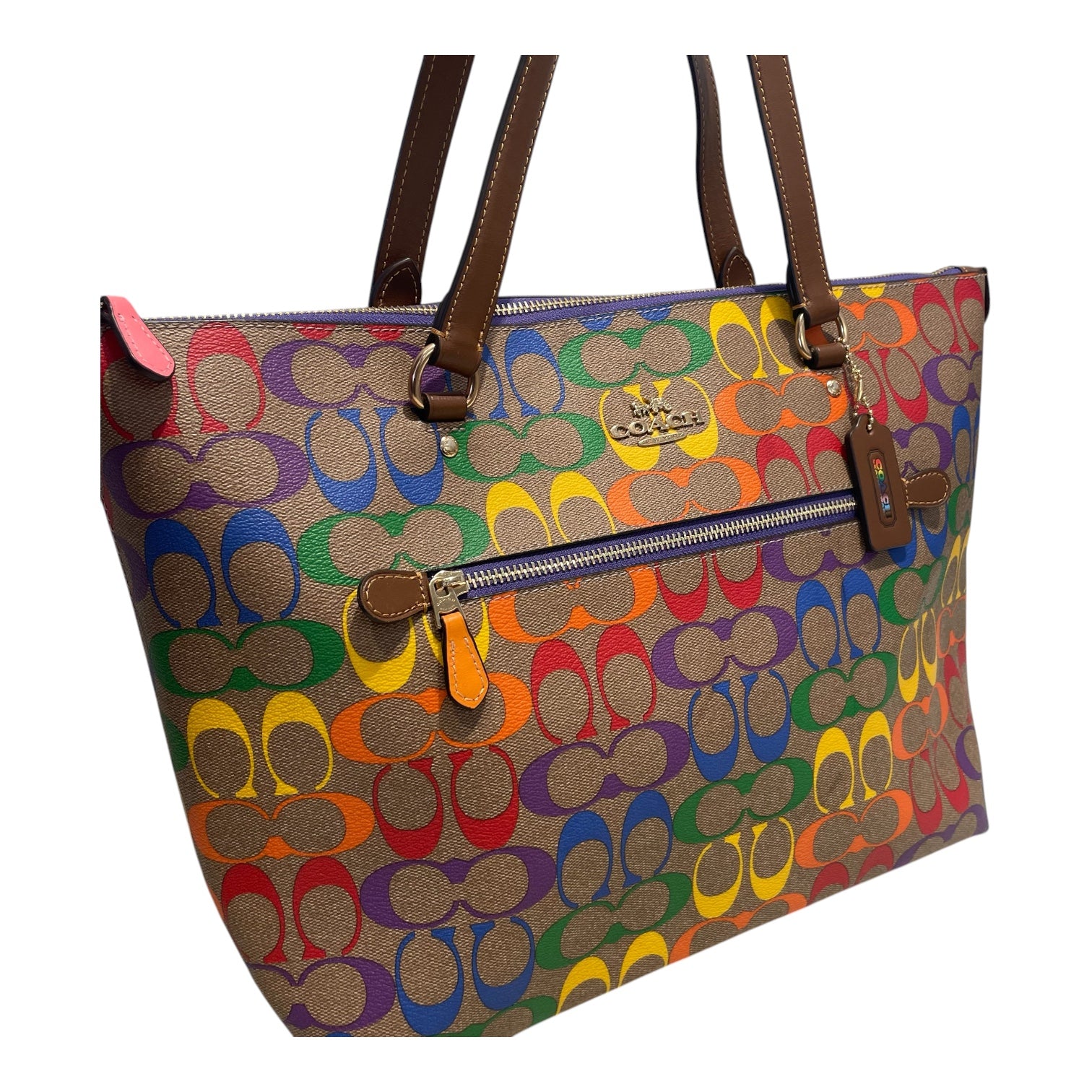 COACH/Tote Bag/Monogram/Leather/BRW/RAINBOW view 6